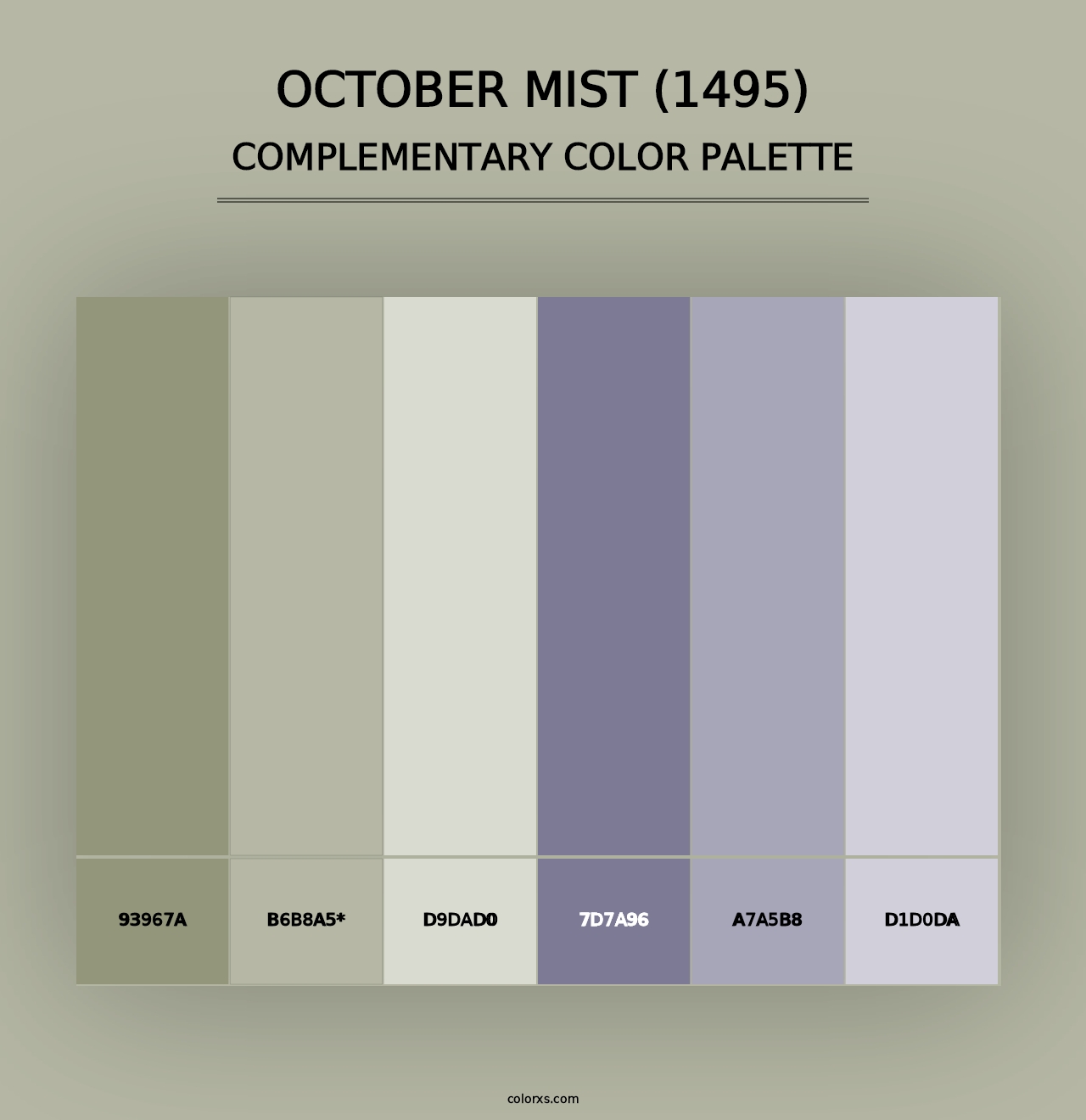 October Mist (1495) - Complementary Color Palette