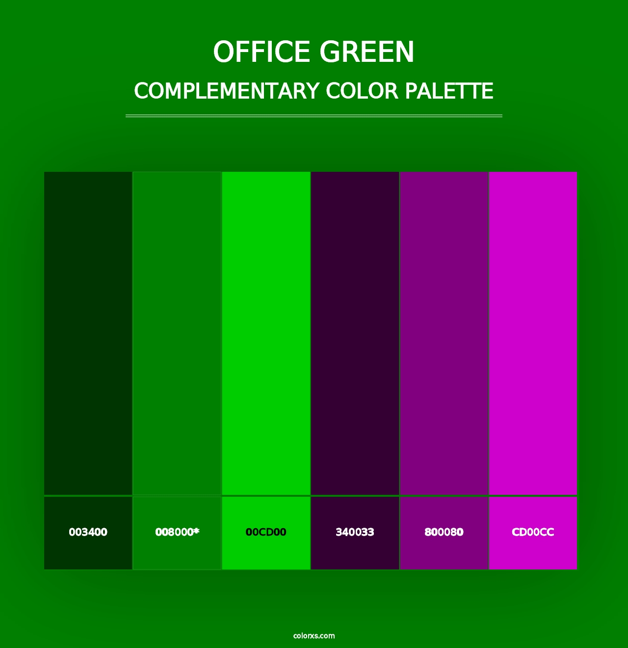 Office Green - Complementary Color Palette