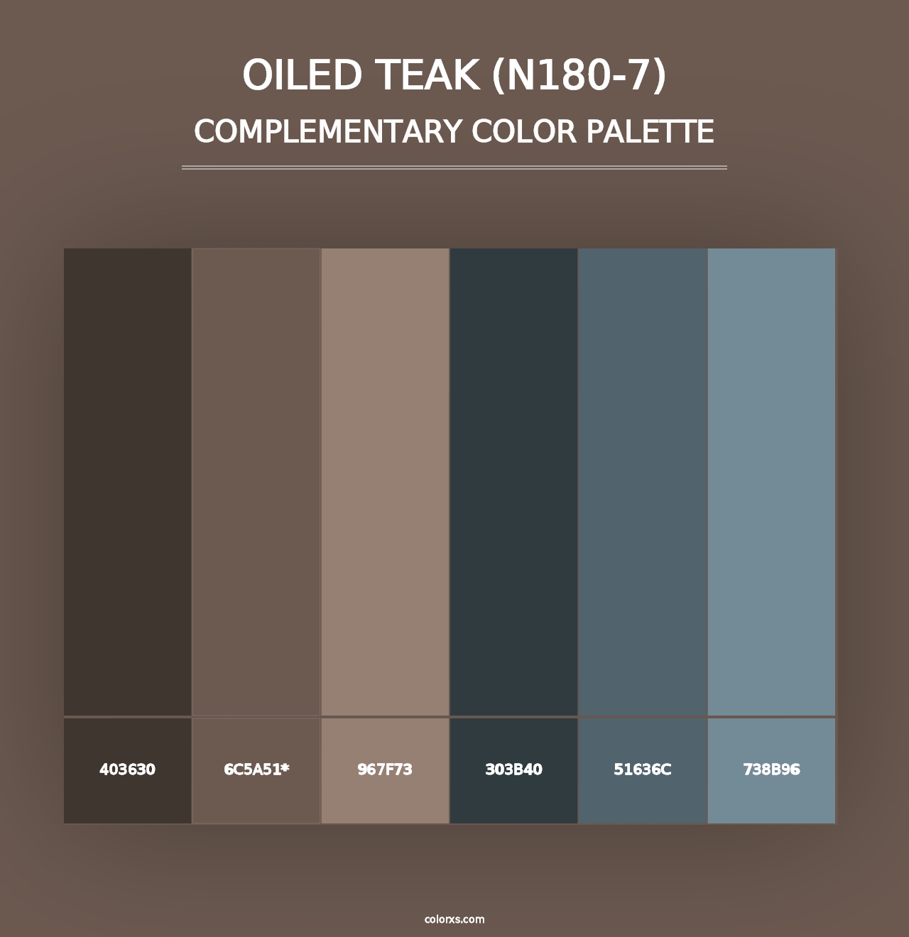 Oiled Teak (N180-7) - Complementary Color Palette