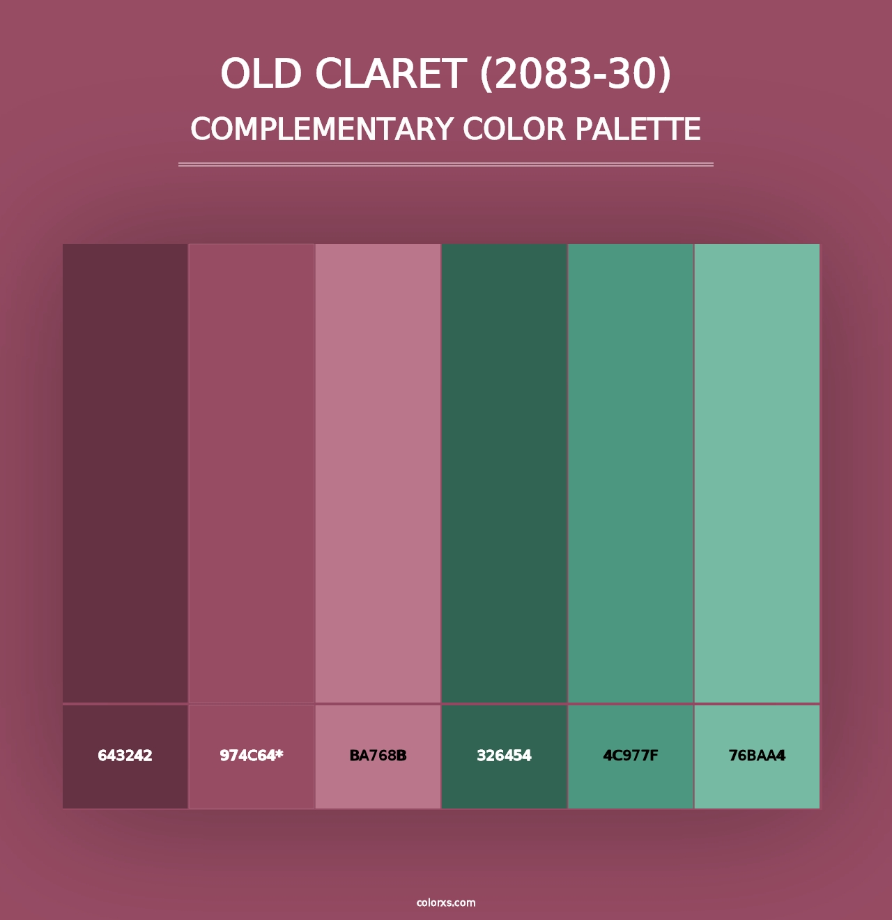 Old Claret (2083-30) - Complementary Color Palette