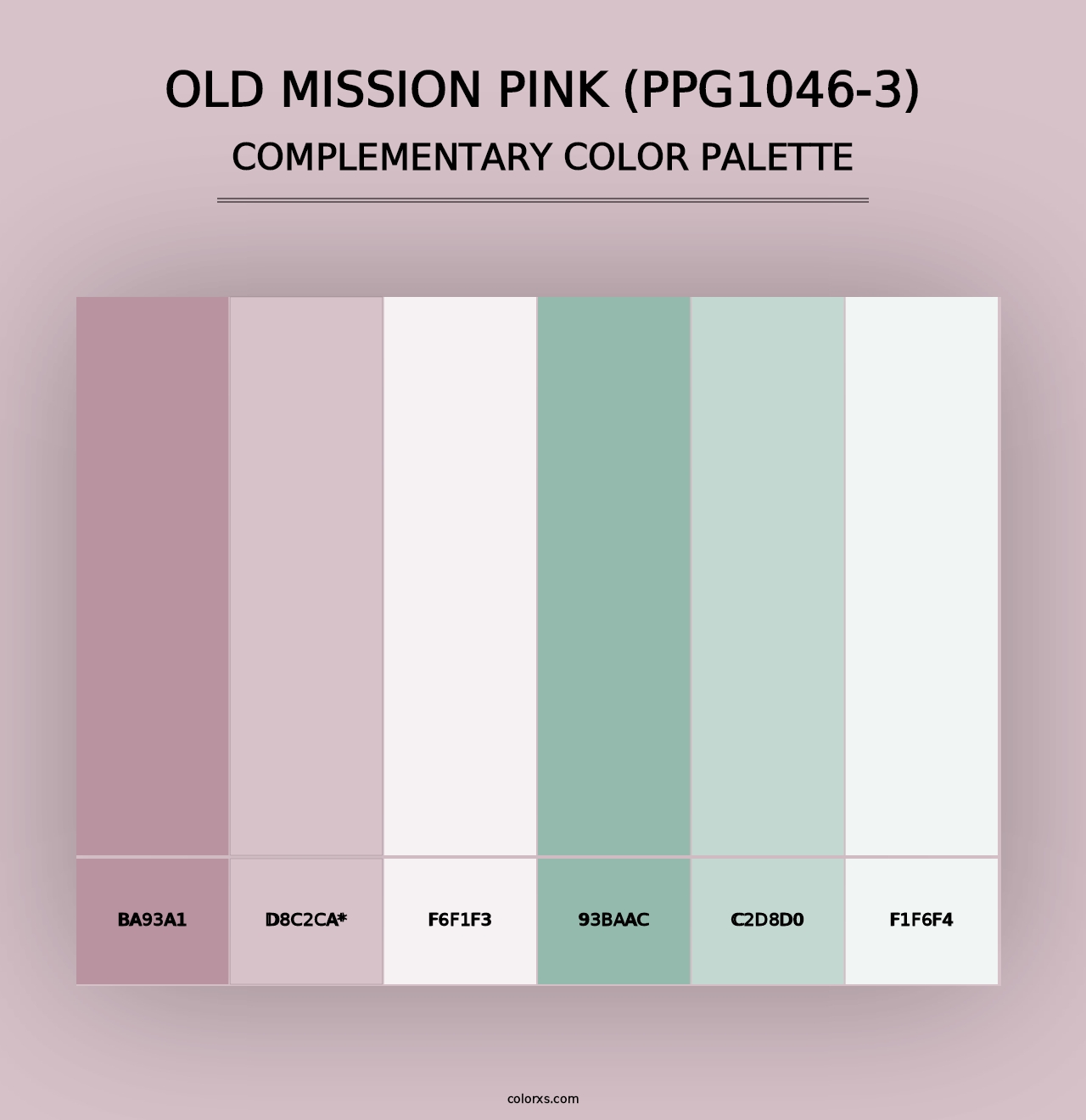 Old Mission Pink (PPG1046-3) - Complementary Color Palette