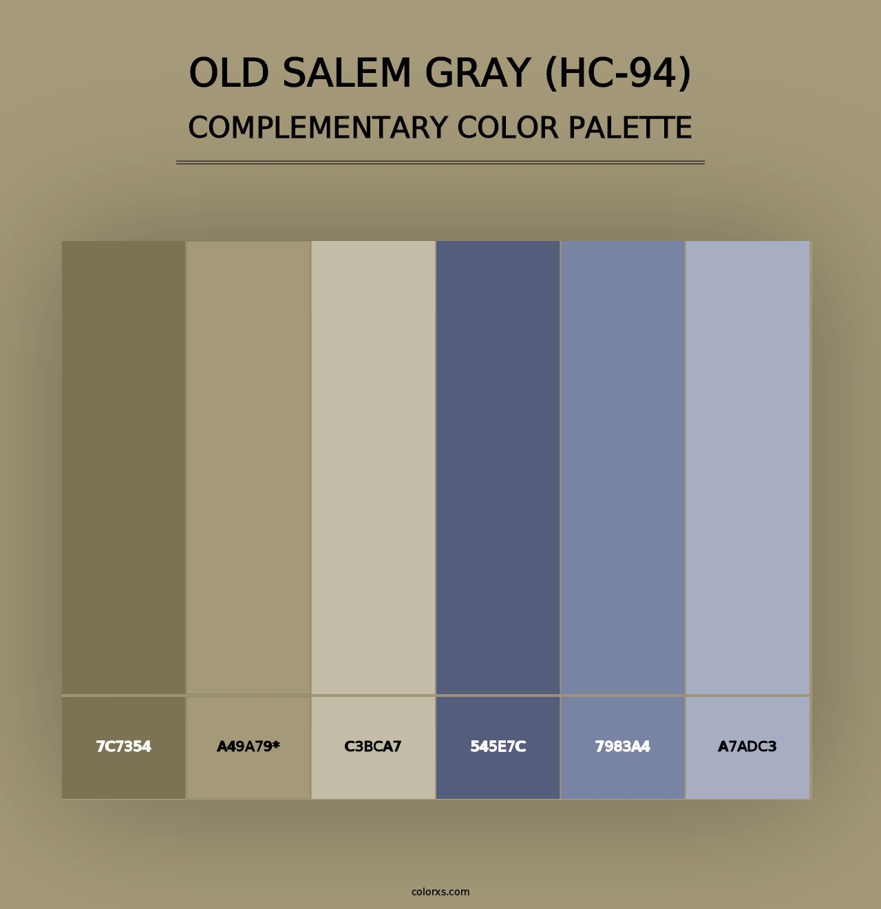 Old Salem Gray (HC-94) - Complementary Color Palette