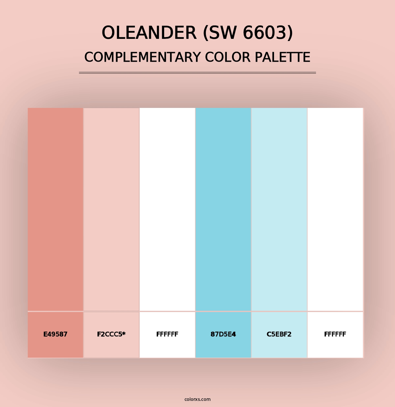 Oleander (SW 6603) - Complementary Color Palette