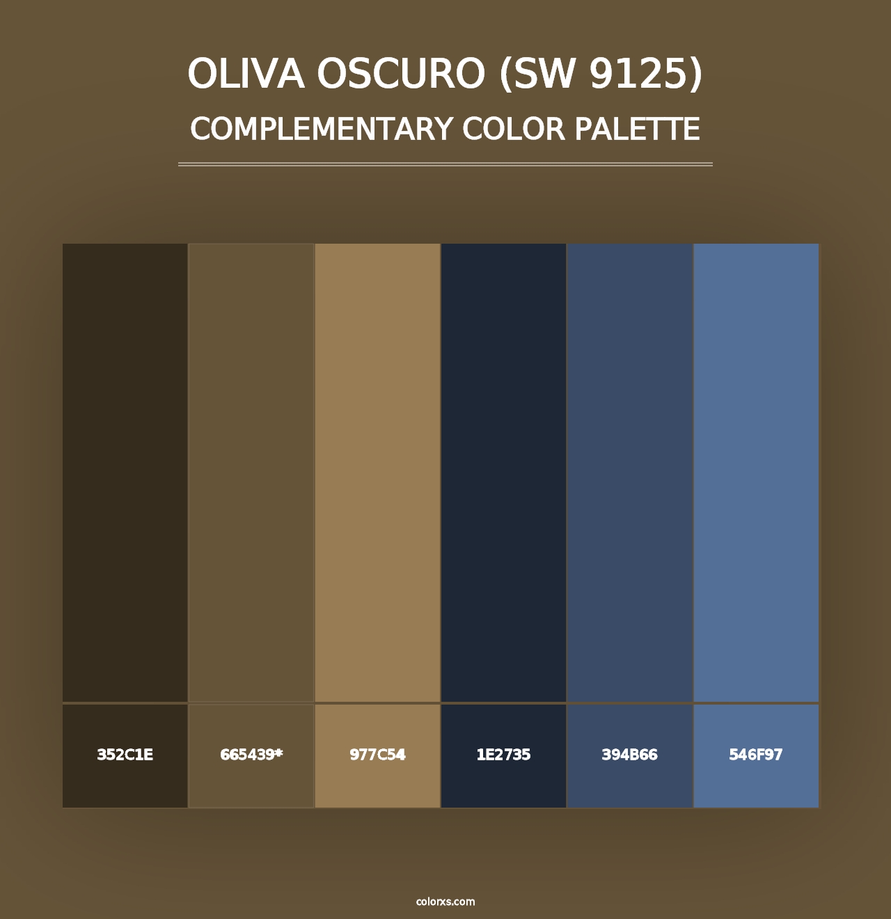 Oliva Oscuro (SW 9125) - Complementary Color Palette