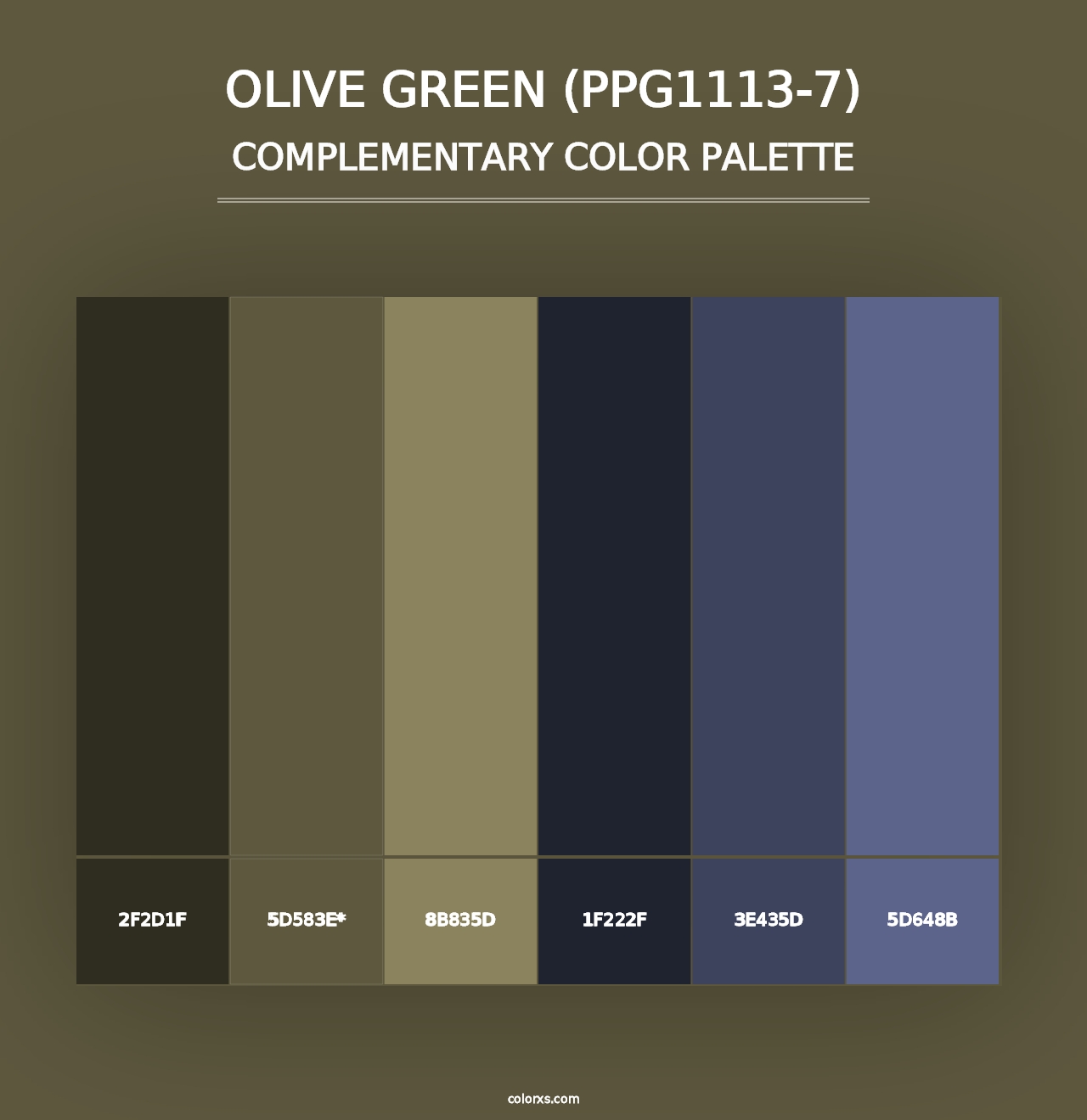 Olive Green (PPG1113-7) - Complementary Color Palette