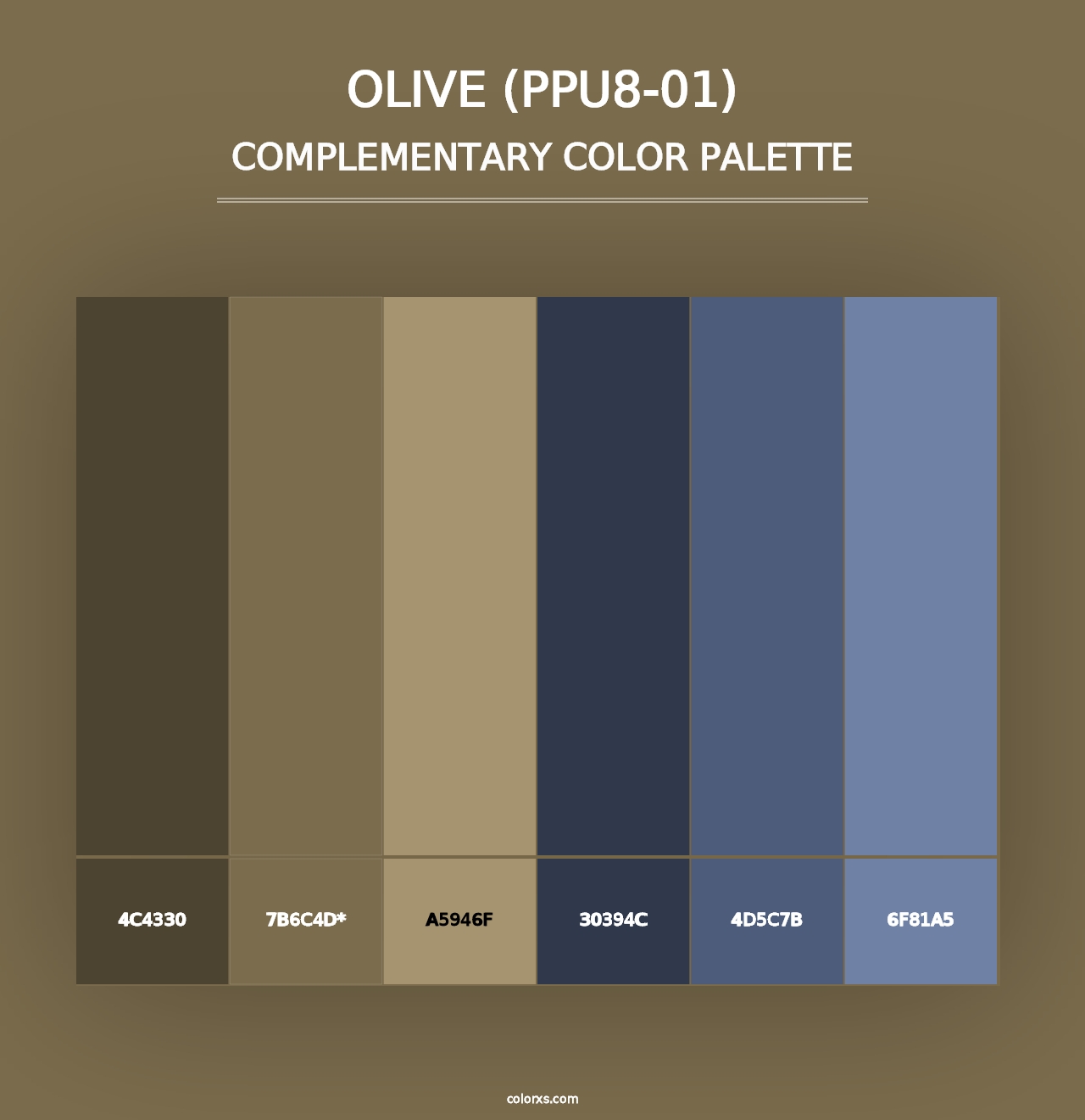 Olive (PPU8-01) - Complementary Color Palette