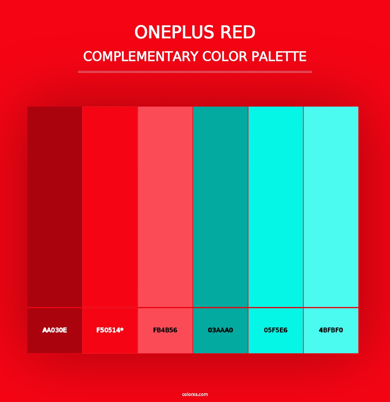 OnePlus Red - Complementary Color Palette