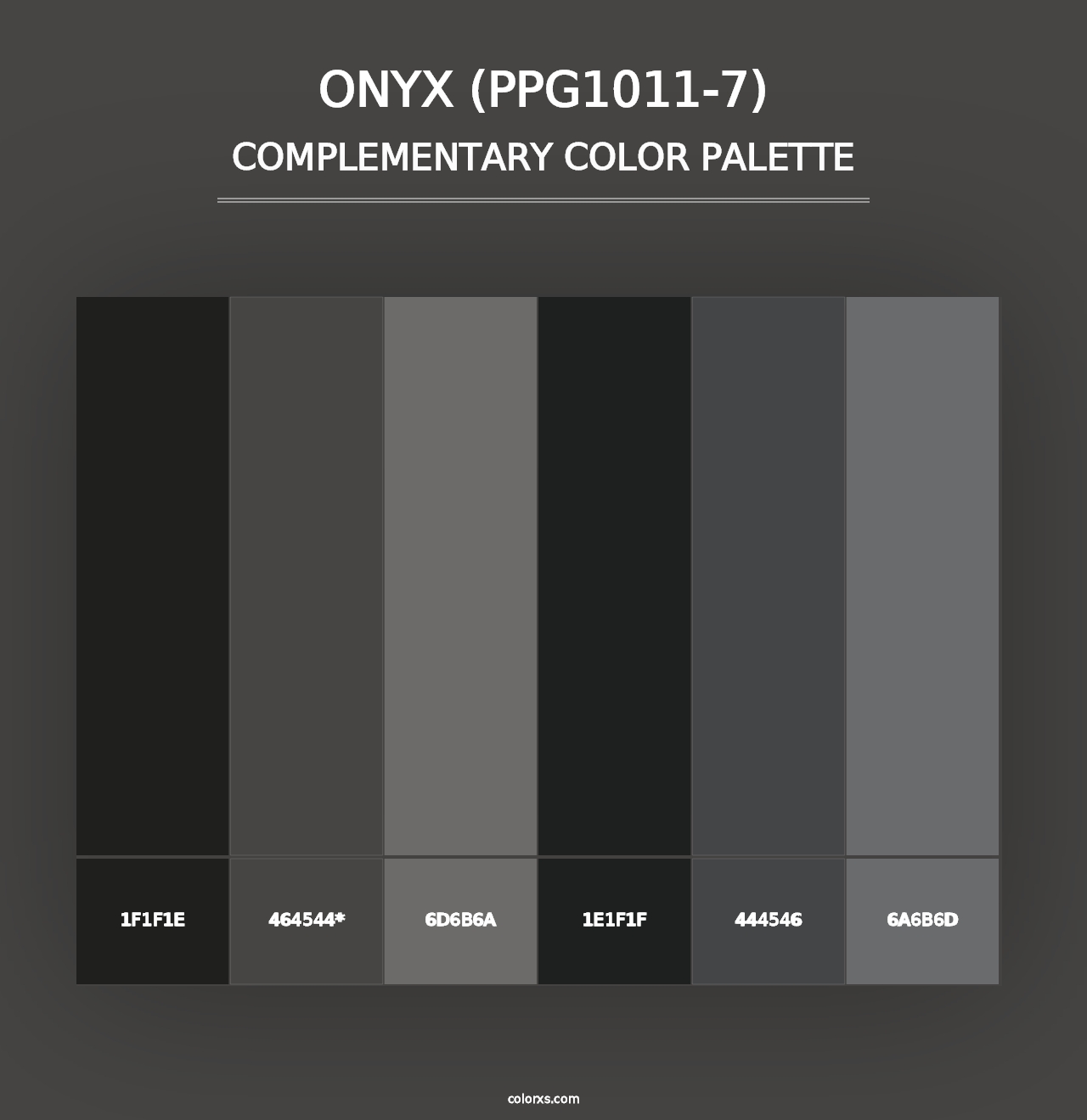 Onyx (PPG1011-7) - Complementary Color Palette