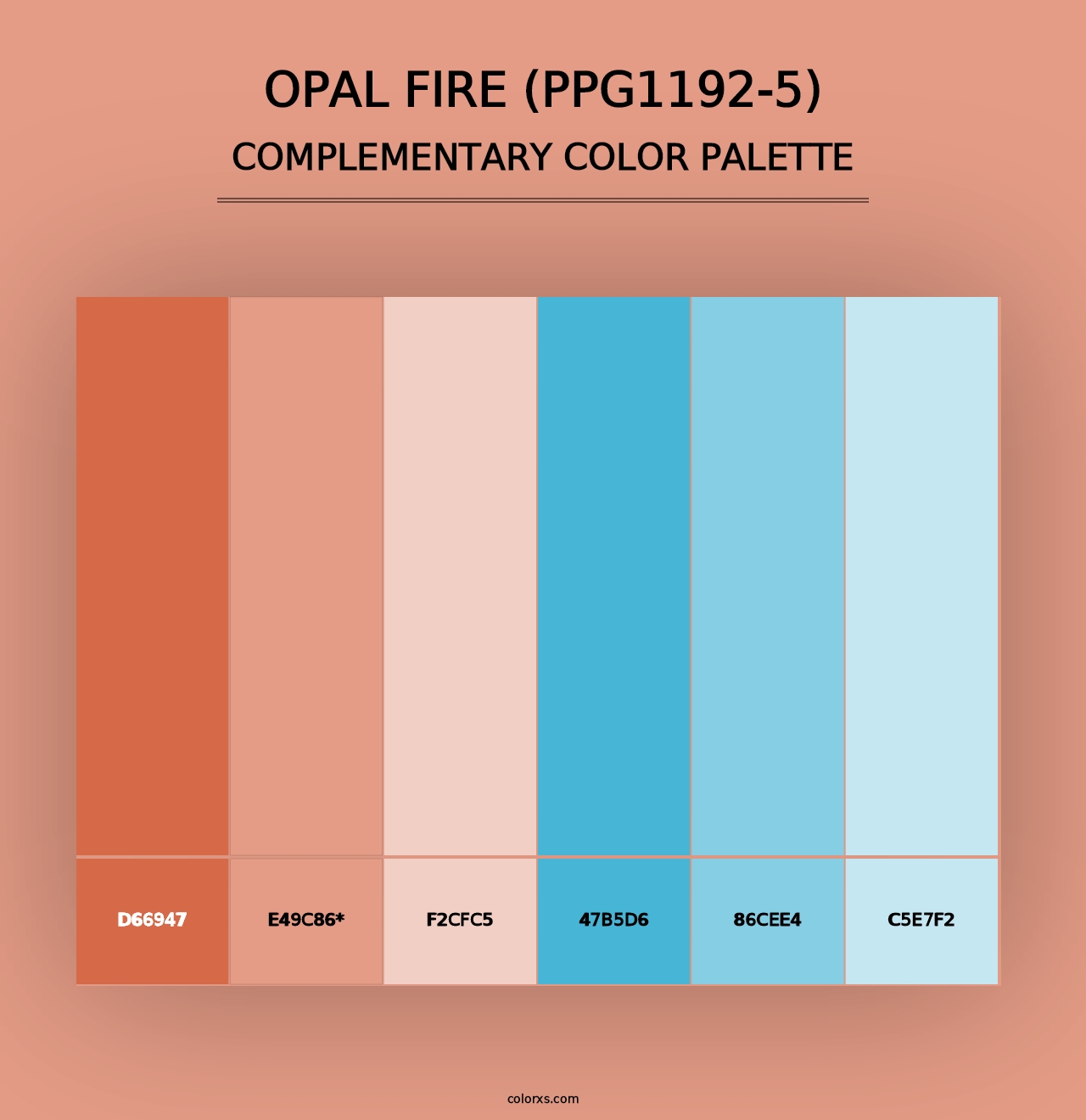 Opal Fire (PPG1192-5) - Complementary Color Palette