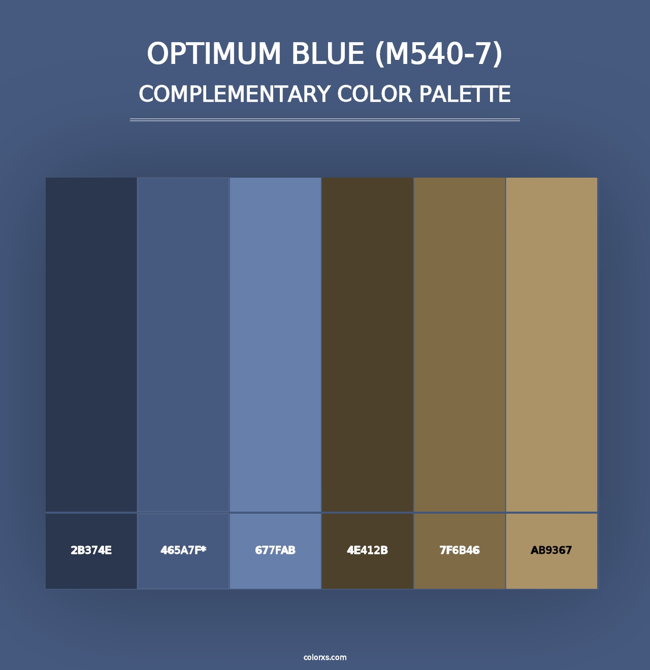 Optimum Blue (M540-7) - Complementary Color Palette