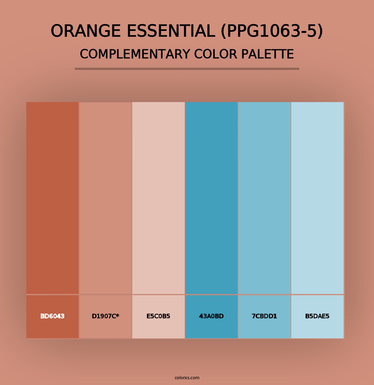 Orange Essential (PPG1063-5) - Complementary Color Palette