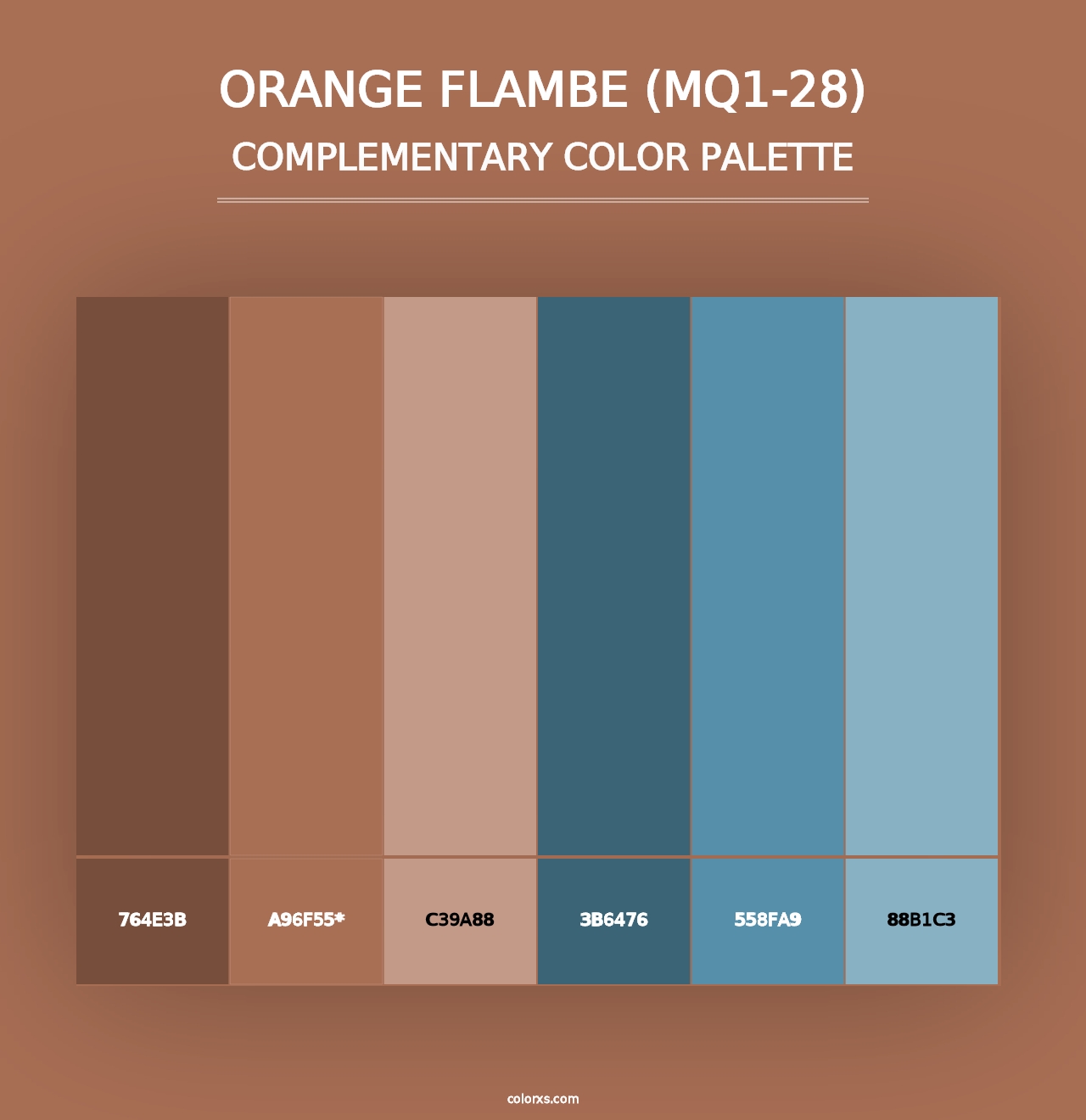 Orange Flambe (MQ1-28) - Complementary Color Palette