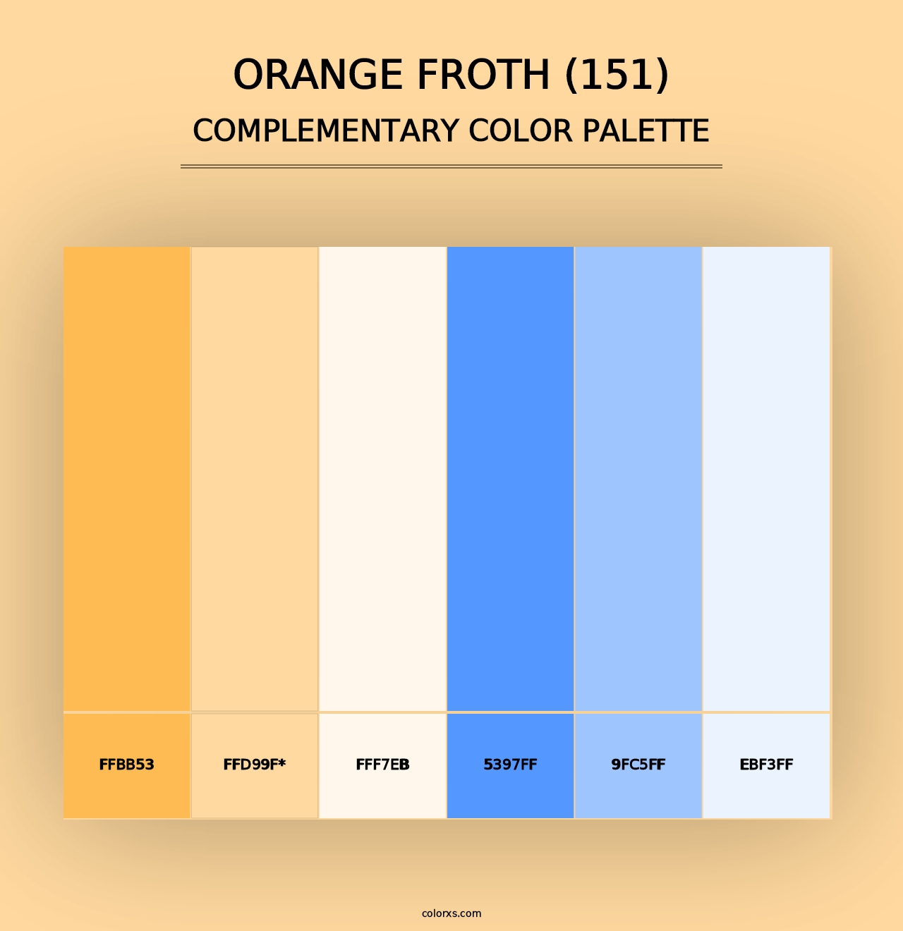 Orange Froth (151) - Complementary Color Palette