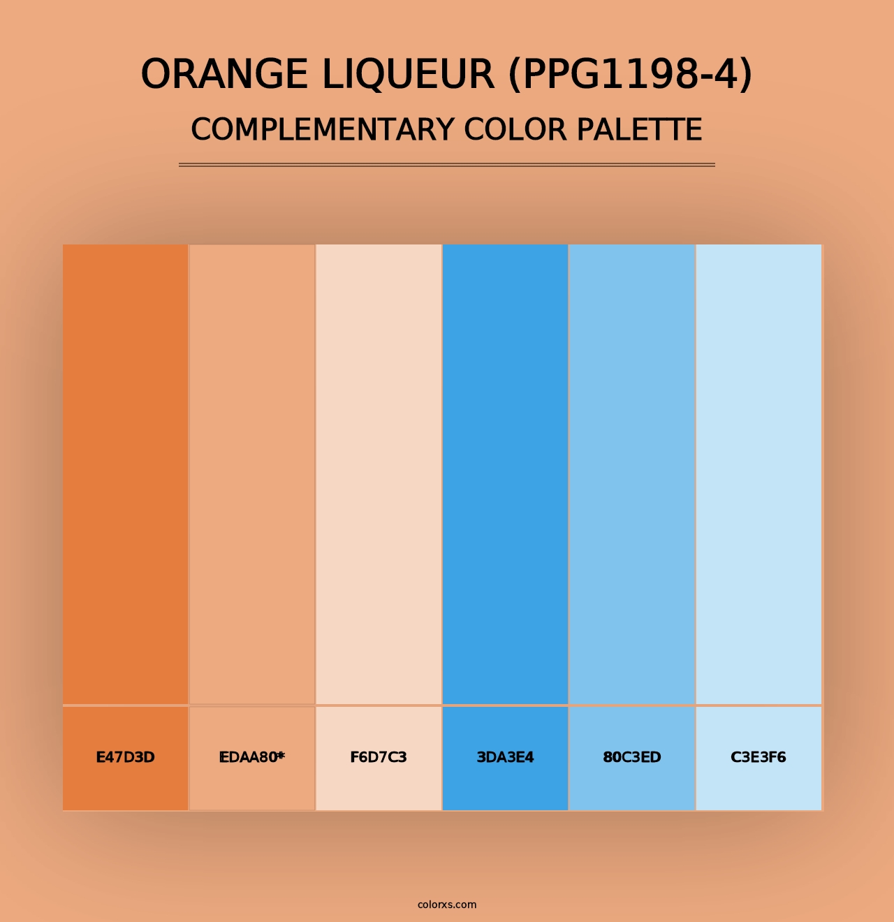 Orange Liqueur (PPG1198-4) - Complementary Color Palette