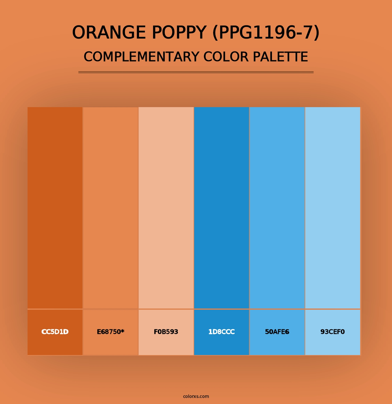 Orange Poppy (PPG1196-7) - Complementary Color Palette