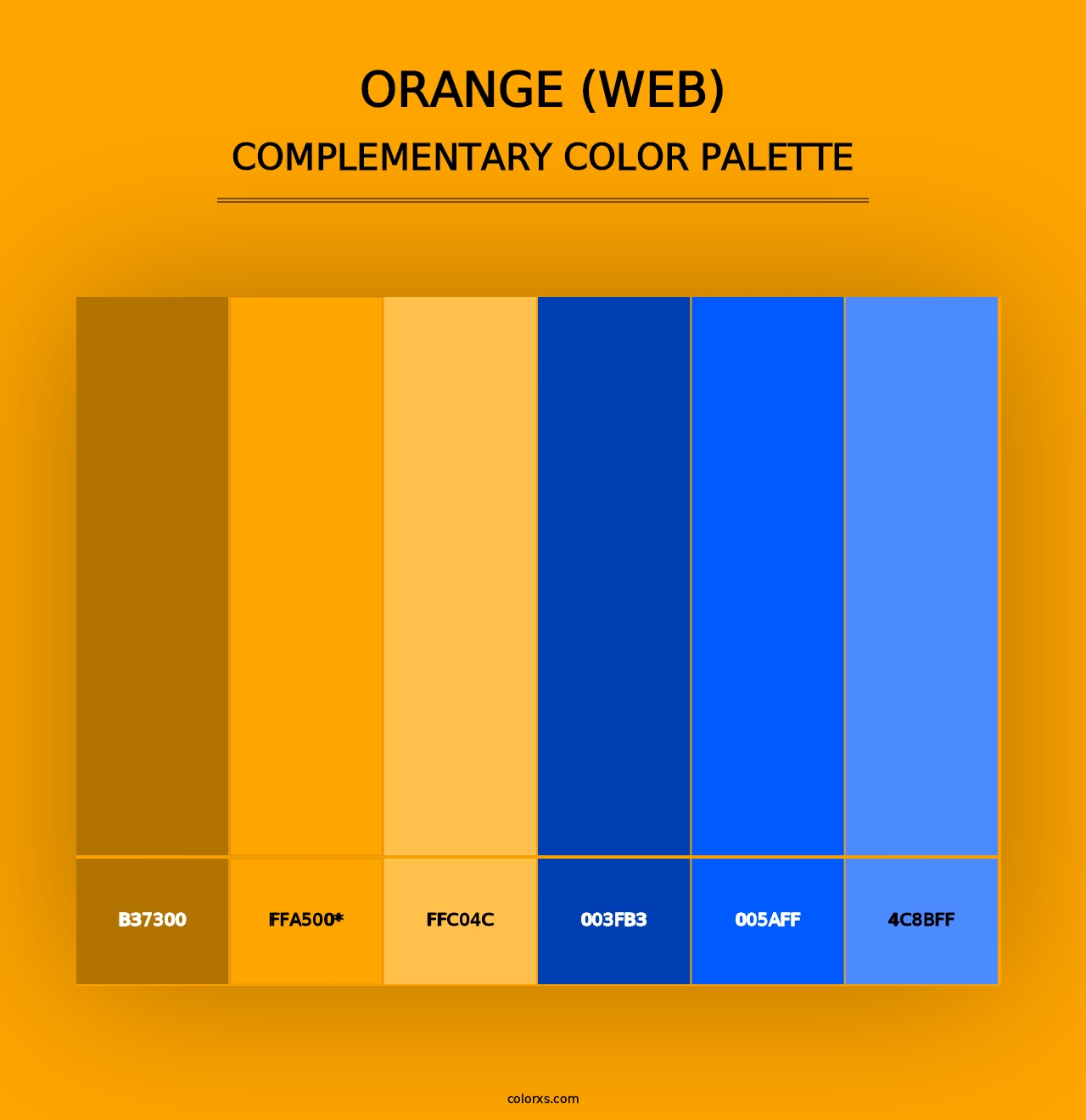 Orange (Web) - Complementary Color Palette