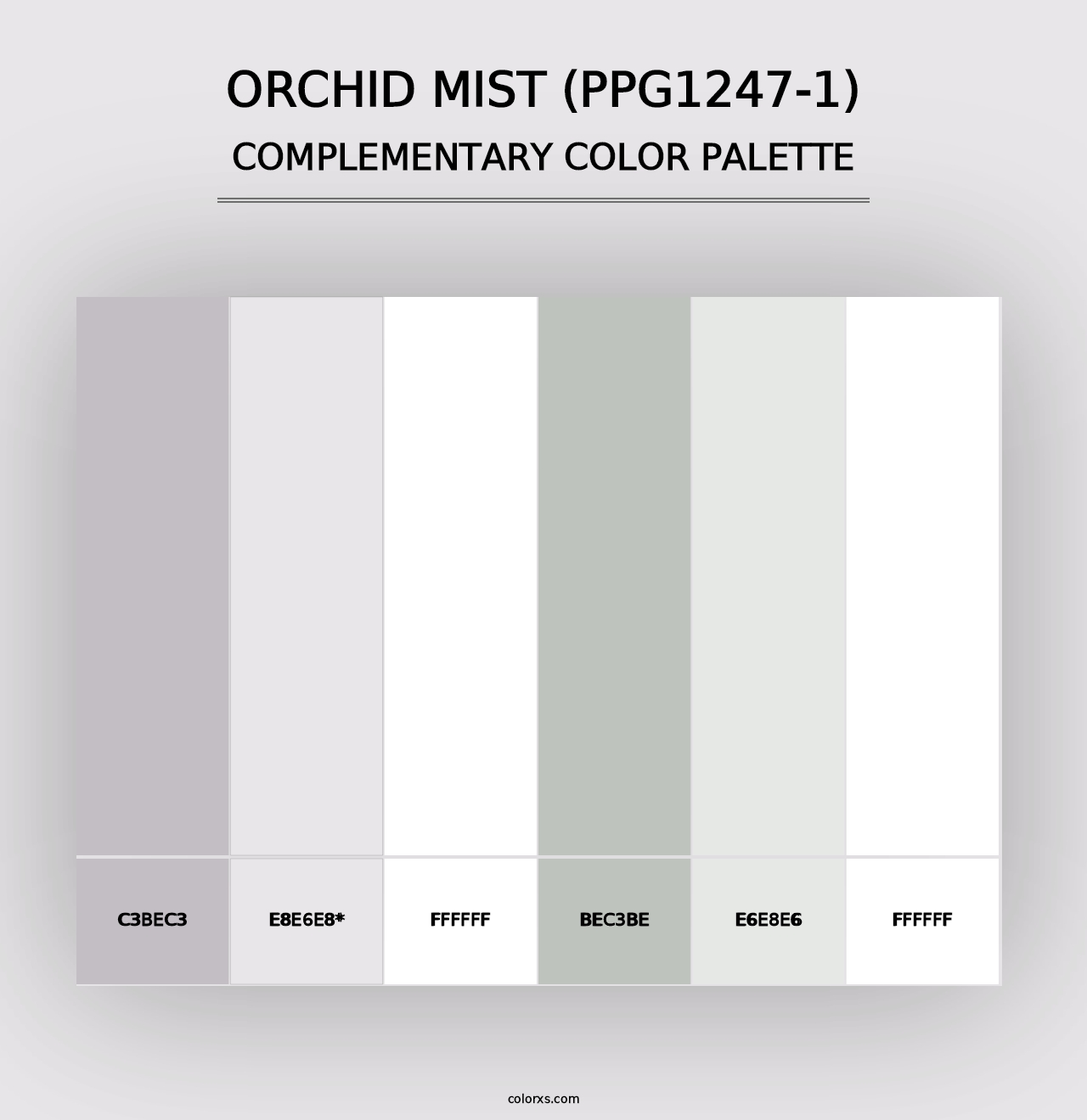 Orchid Mist (PPG1247-1) - Complementary Color Palette