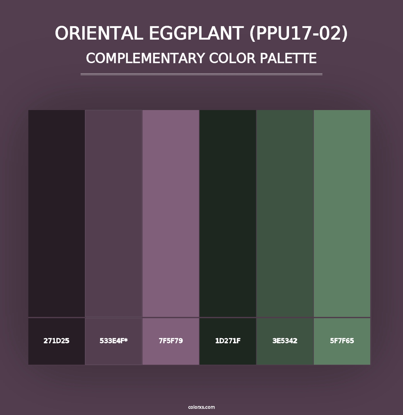 Oriental Eggplant (PPU17-02) - Complementary Color Palette