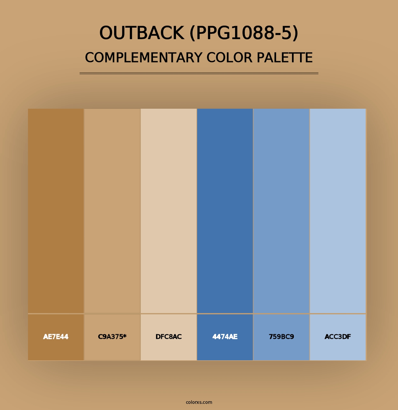 Outback (PPG1088-5) - Complementary Color Palette