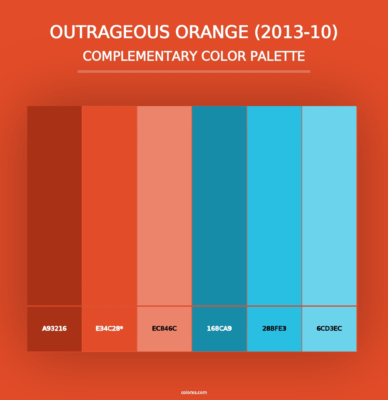 Outrageous Orange (2013-10) - Complementary Color Palette