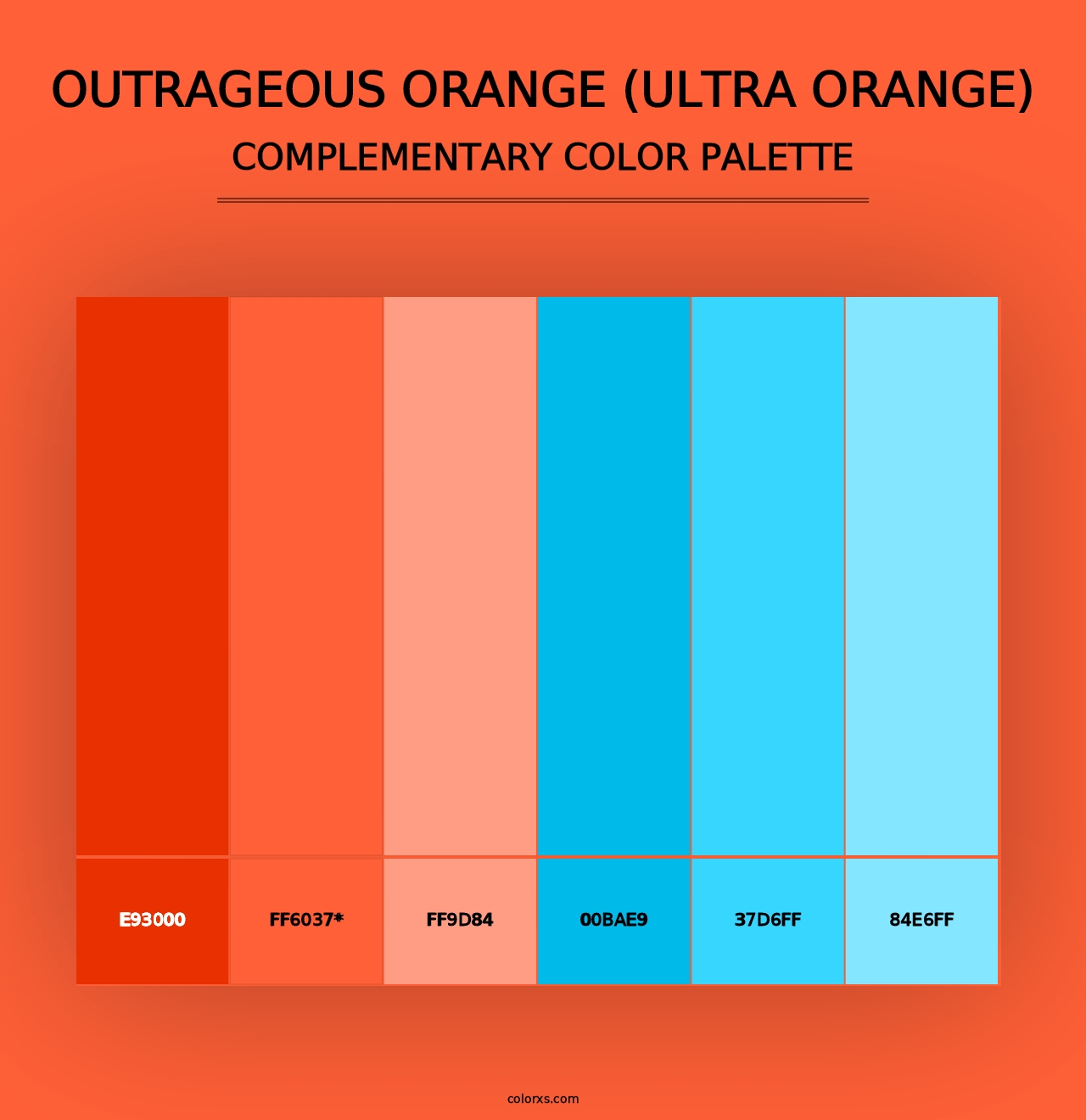 Outrageous Orange (Ultra Orange) - Complementary Color Palette