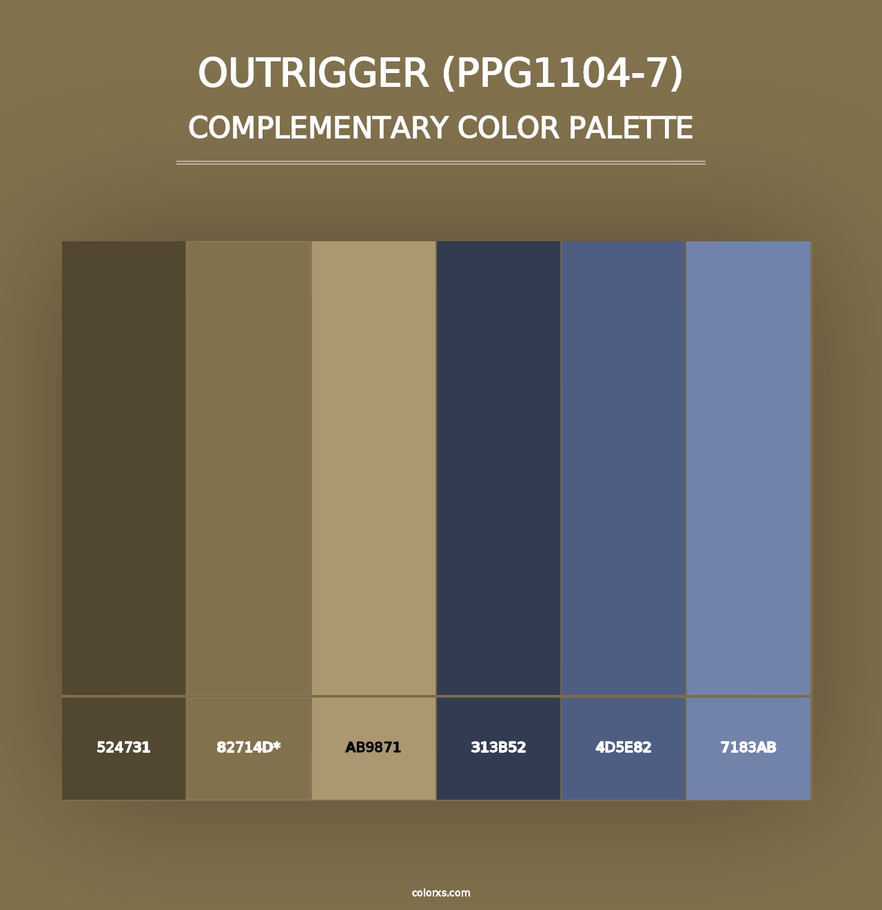 Outrigger (PPG1104-7) - Complementary Color Palette