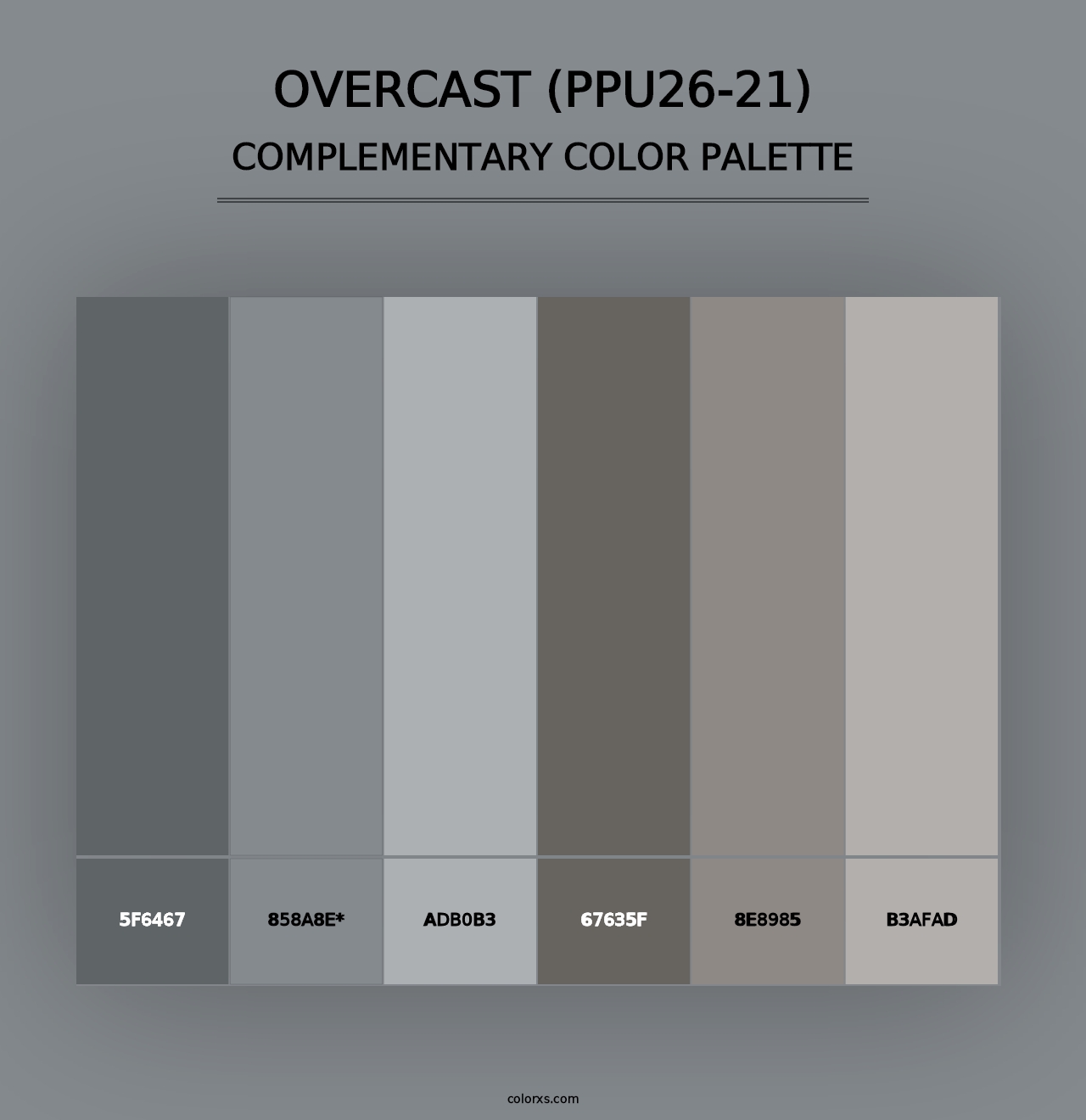 Overcast (PPU26-21) - Complementary Color Palette