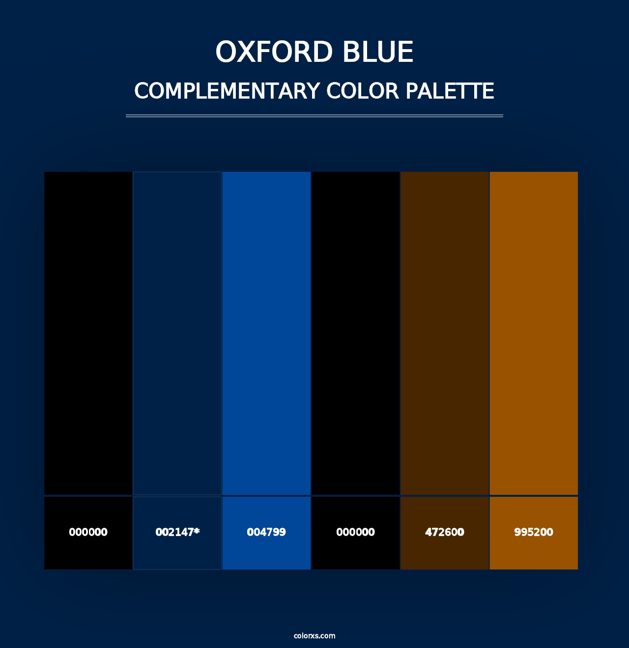 Oxford Blue - Complementary Color Palette