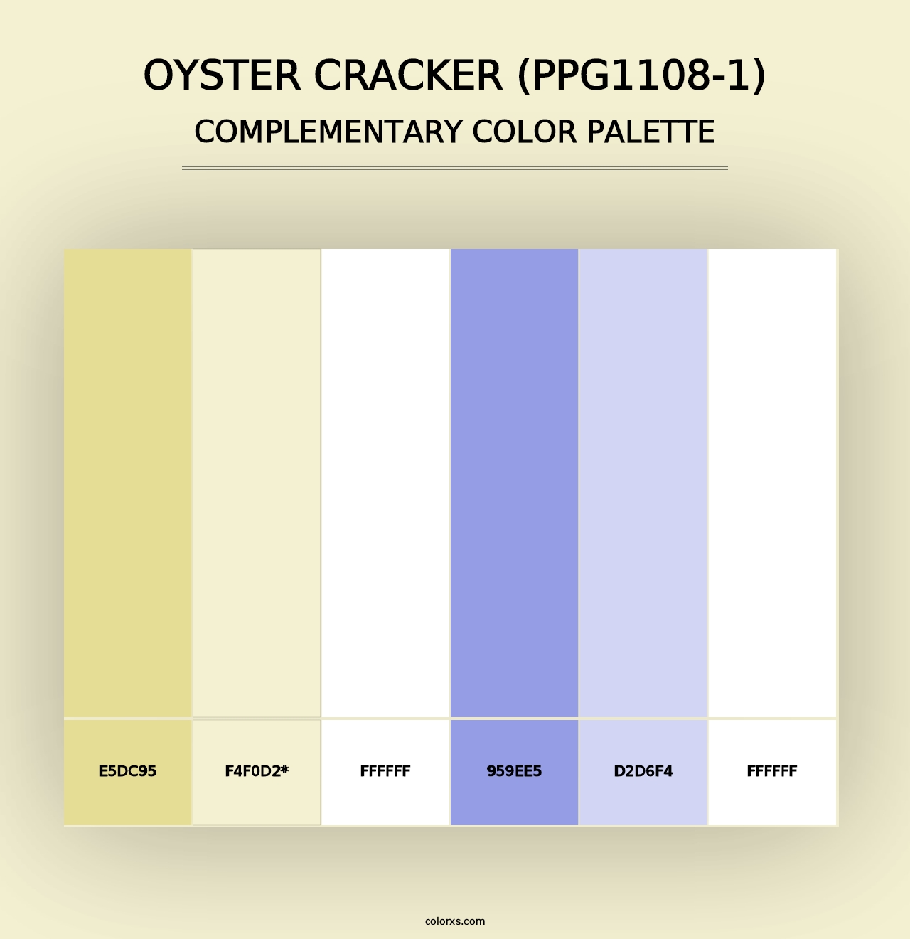 Oyster Cracker (PPG1108-1) - Complementary Color Palette