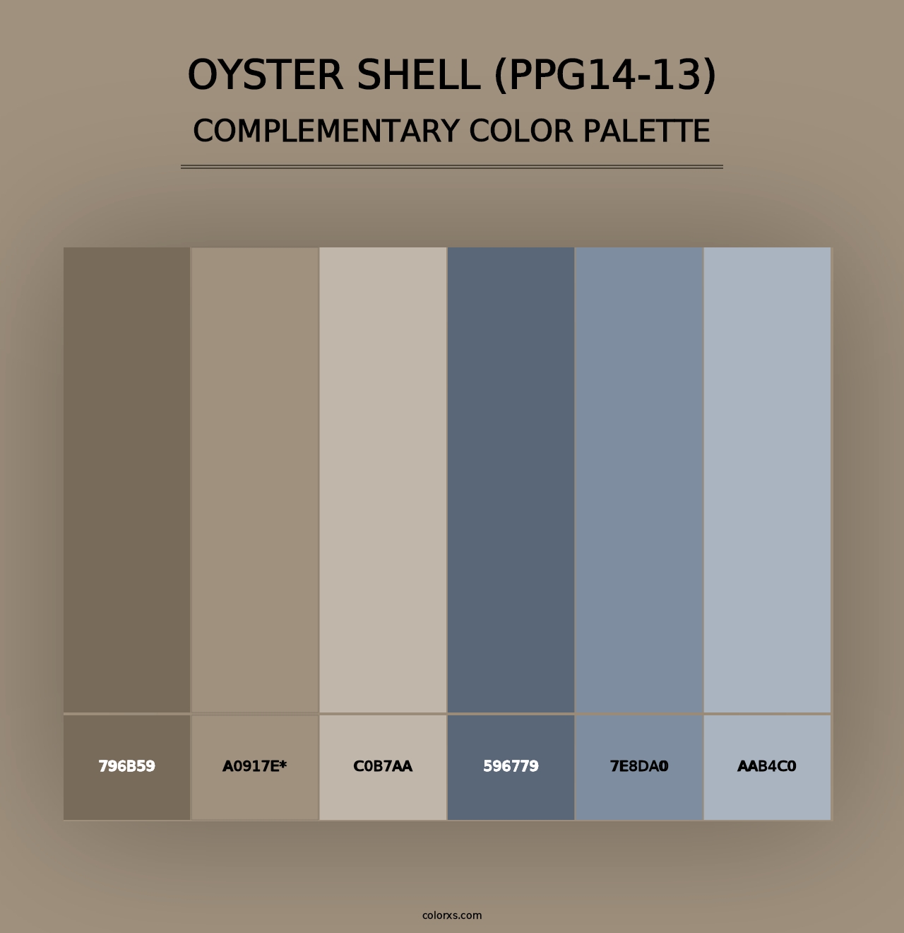 Oyster Shell (PPG14-13) - Complementary Color Palette