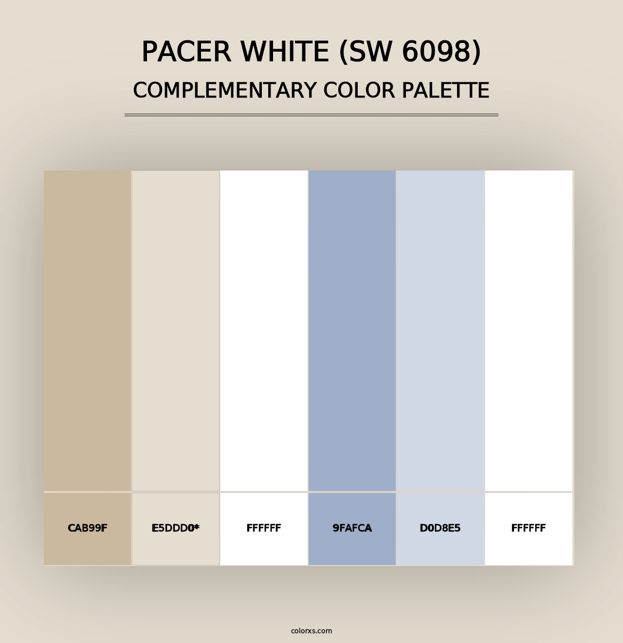 Pacer White (SW 6098) - Complementary Color Palette