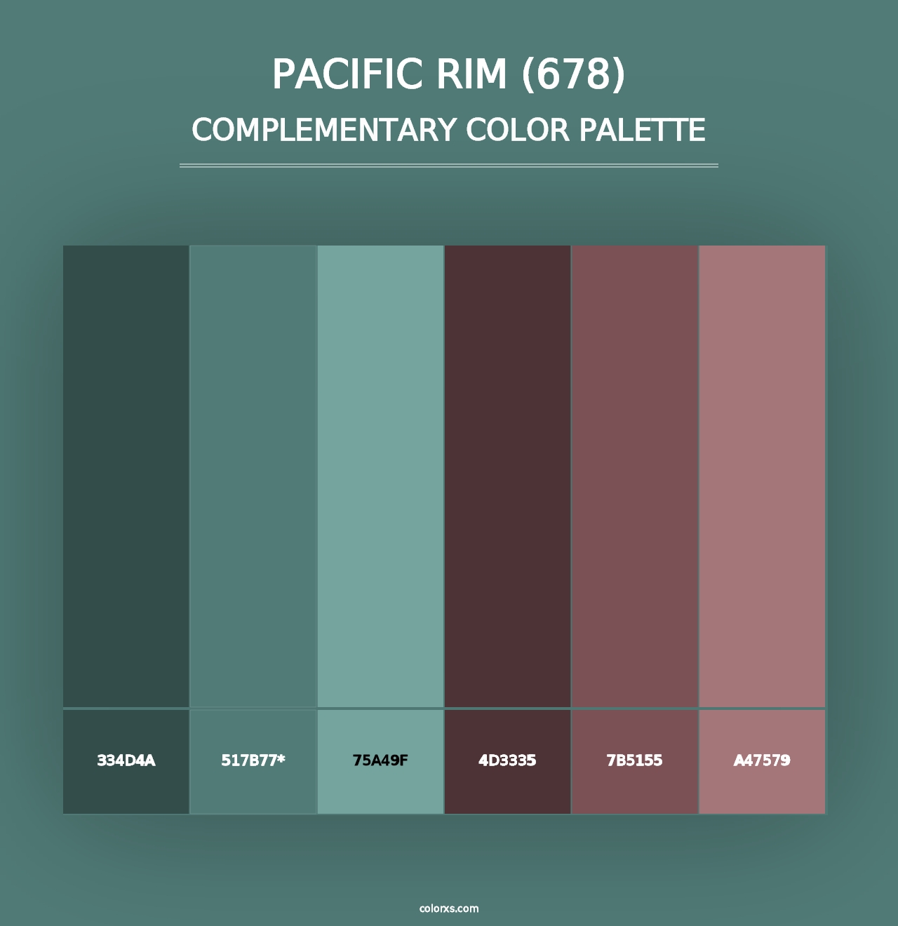 Pacific Rim (678) - Complementary Color Palette