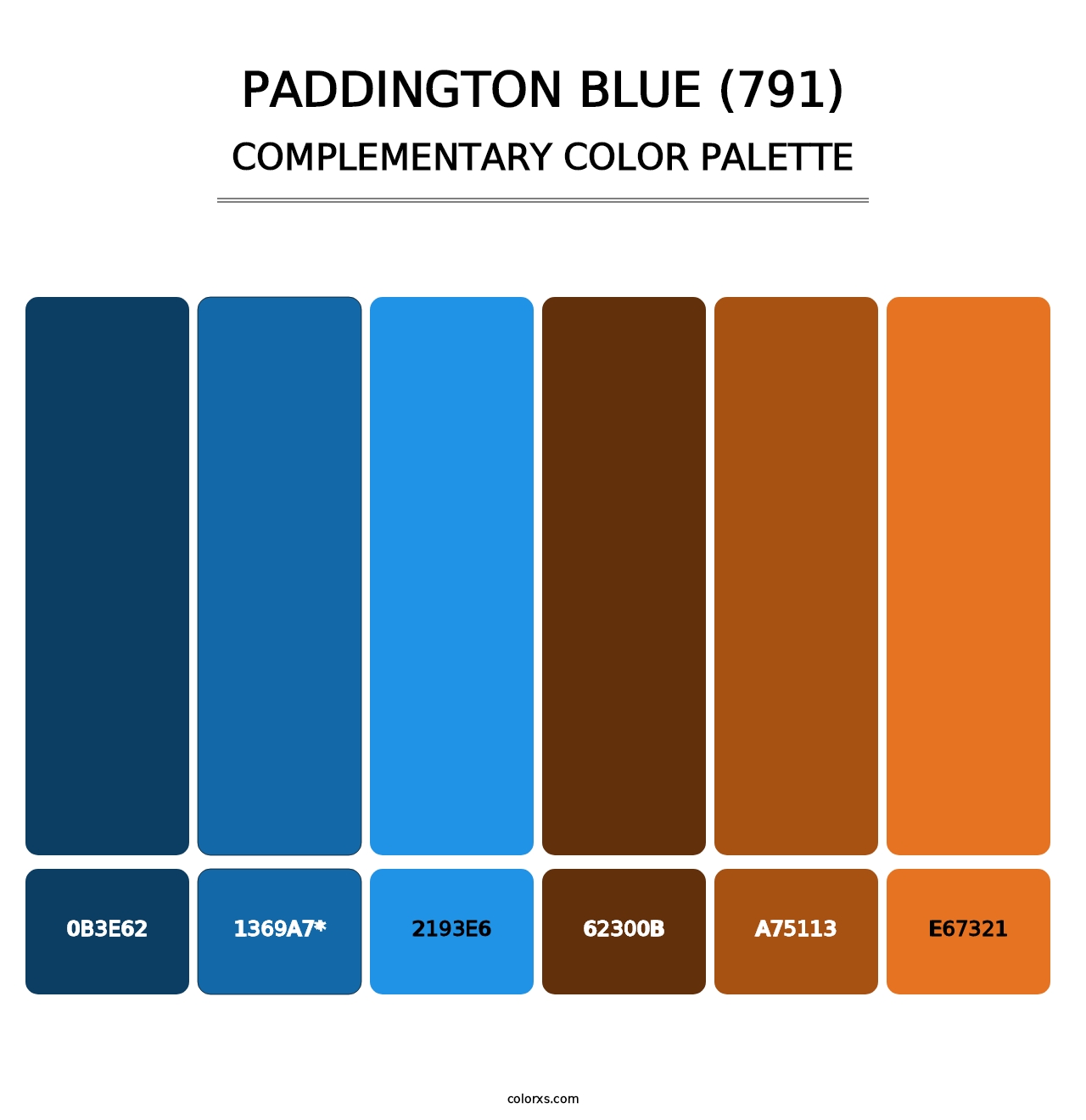 Paddington Blue (791) - Complementary Color Palette