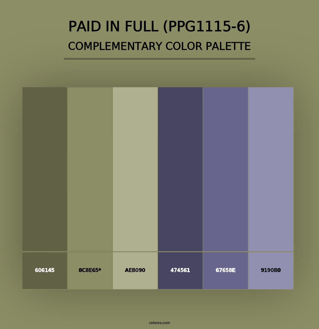 Paid In Full (PPG1115-6) - Complementary Color Palette