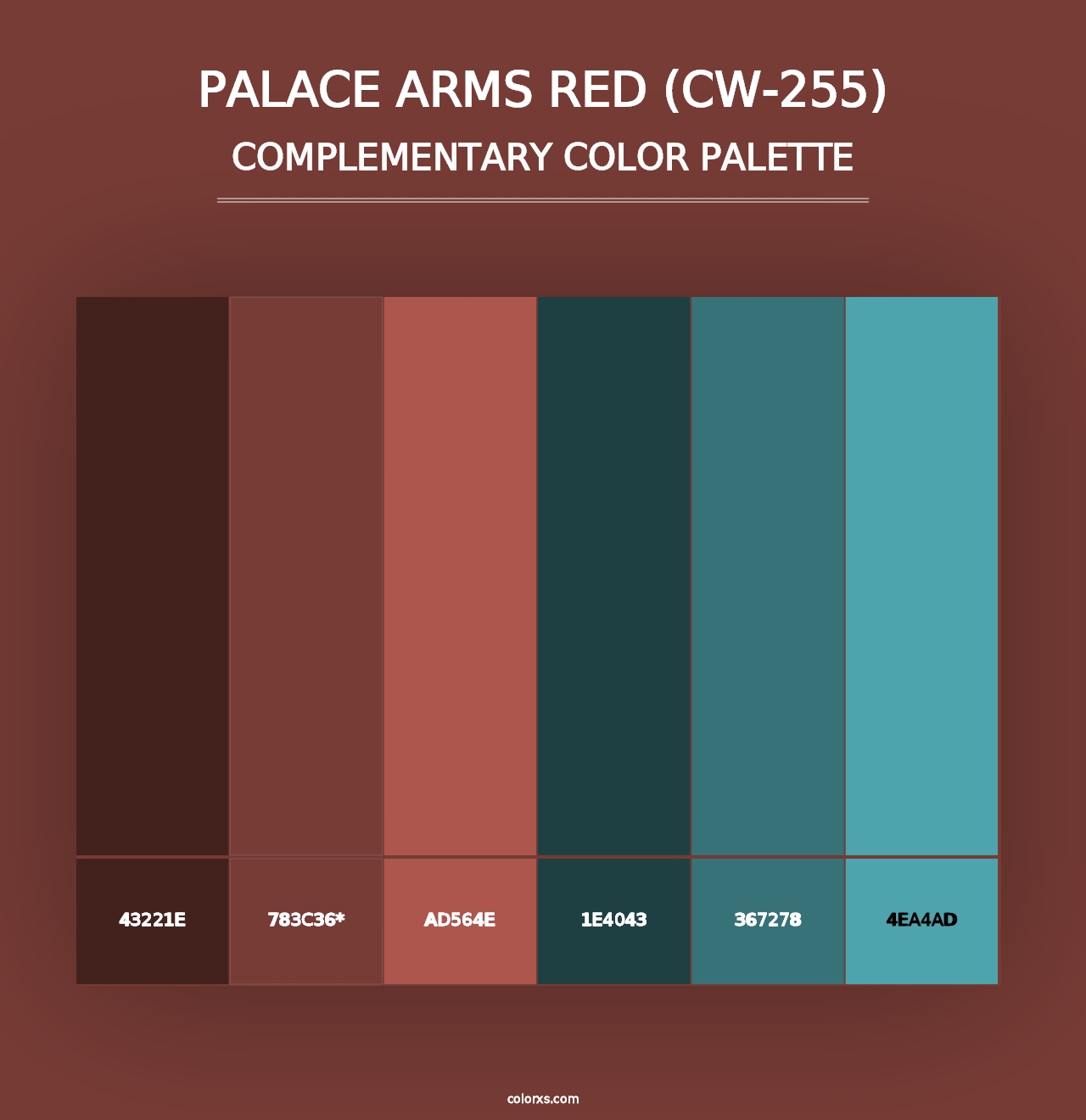 Palace Arms Red (CW-255) - Complementary Color Palette