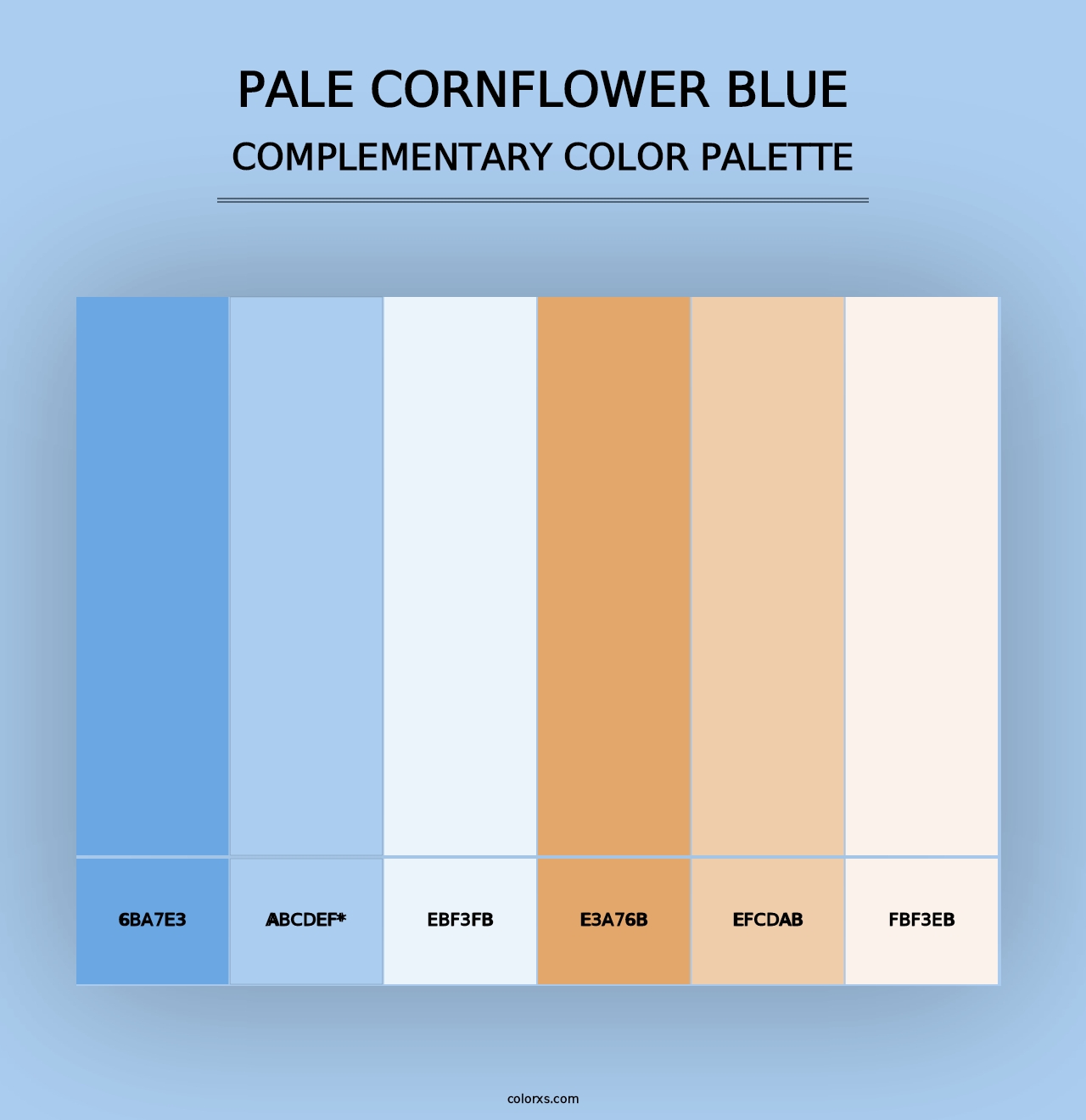 Pale Cornflower Blue - Complementary Color Palette