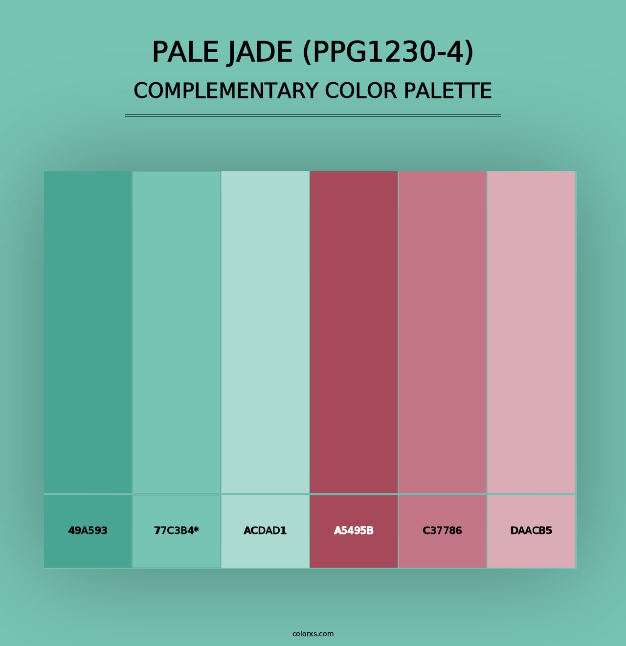 Pale Jade (PPG1230-4) - Complementary Color Palette