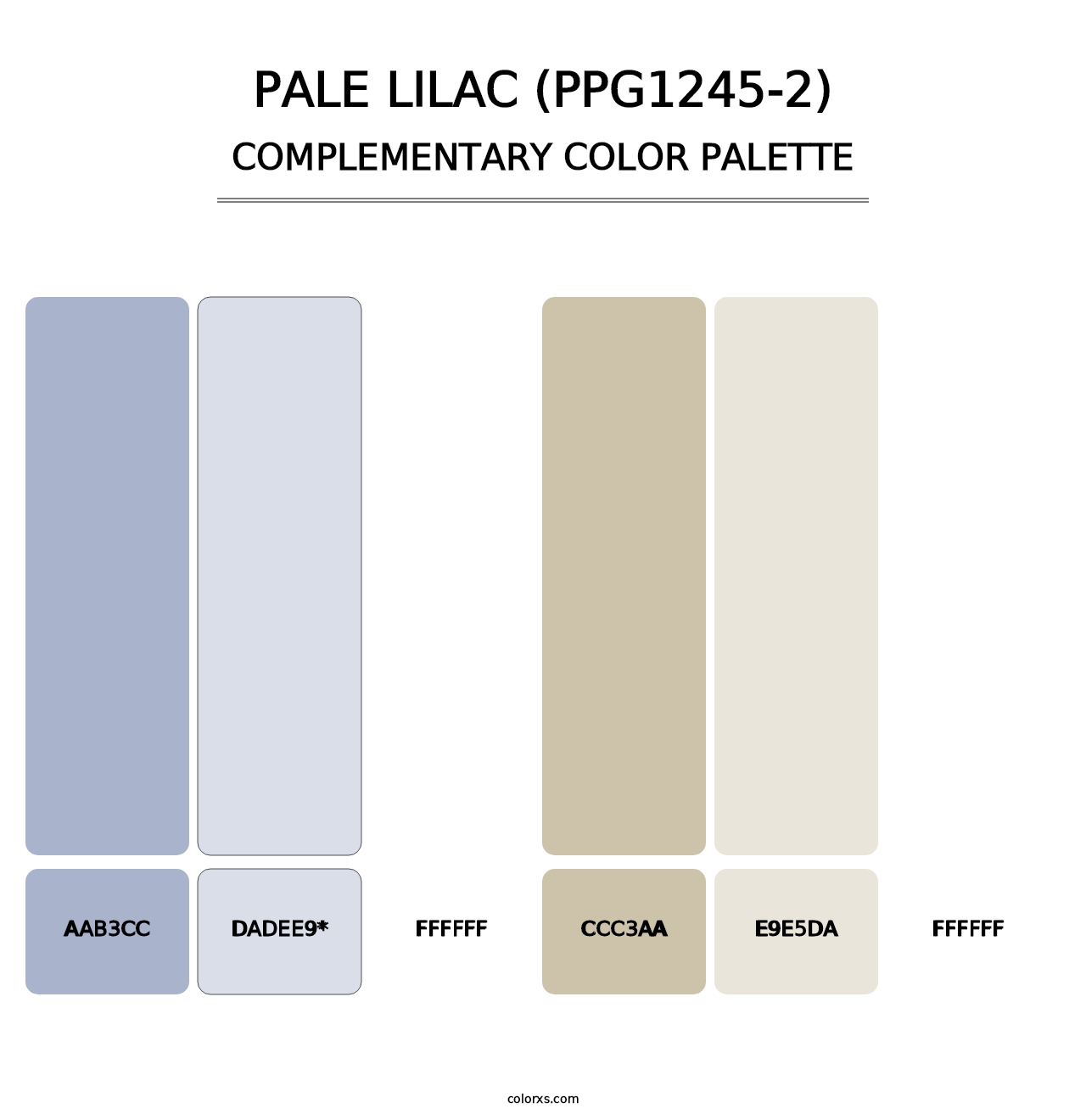 Pale Lilac (PPG1245-2) - Complementary Color Palette