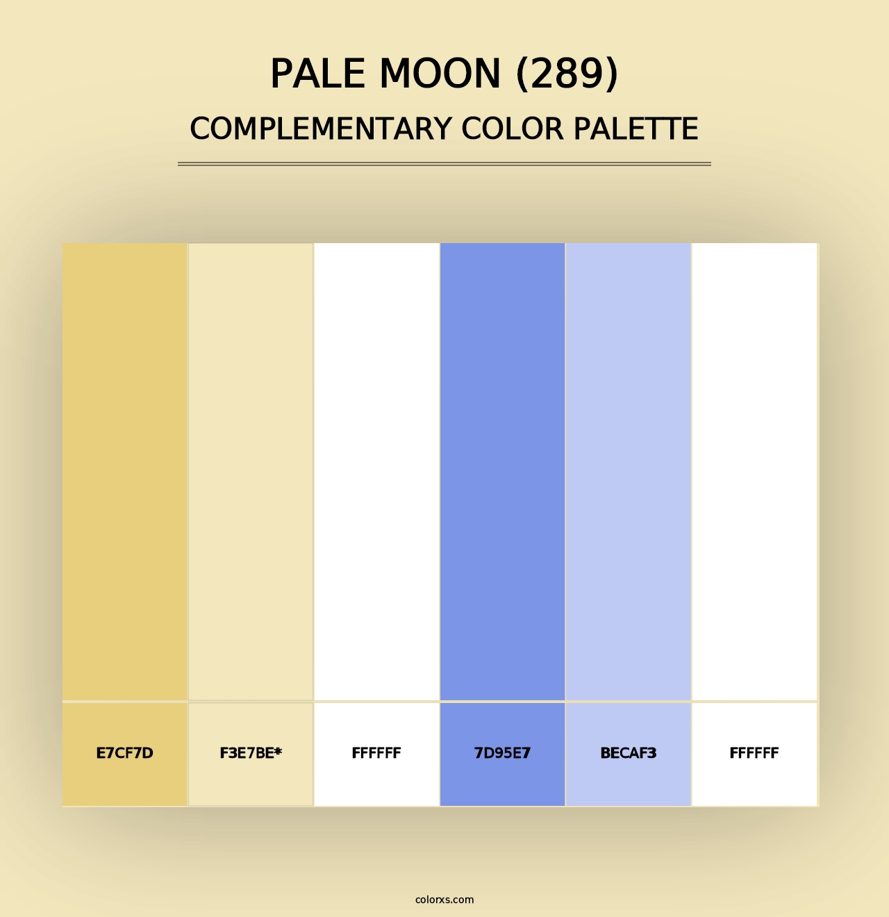 Pale Moon (289) - Complementary Color Palette