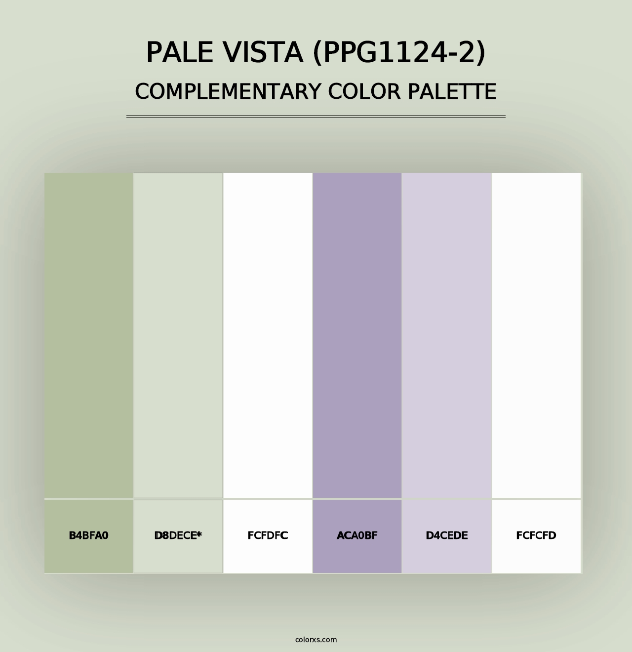 Pale Vista (PPG1124-2) - Complementary Color Palette