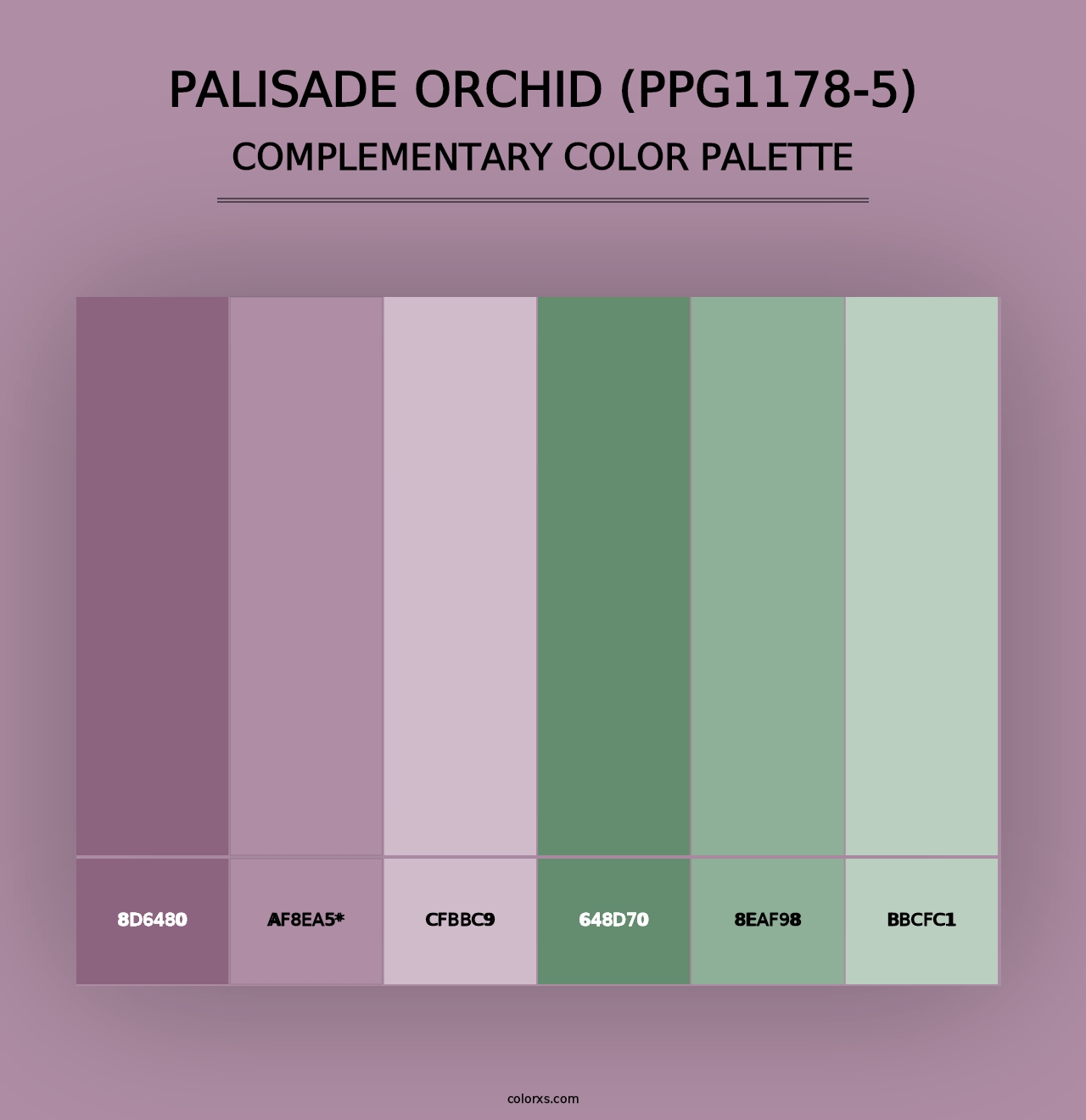 Palisade Orchid (PPG1178-5) - Complementary Color Palette