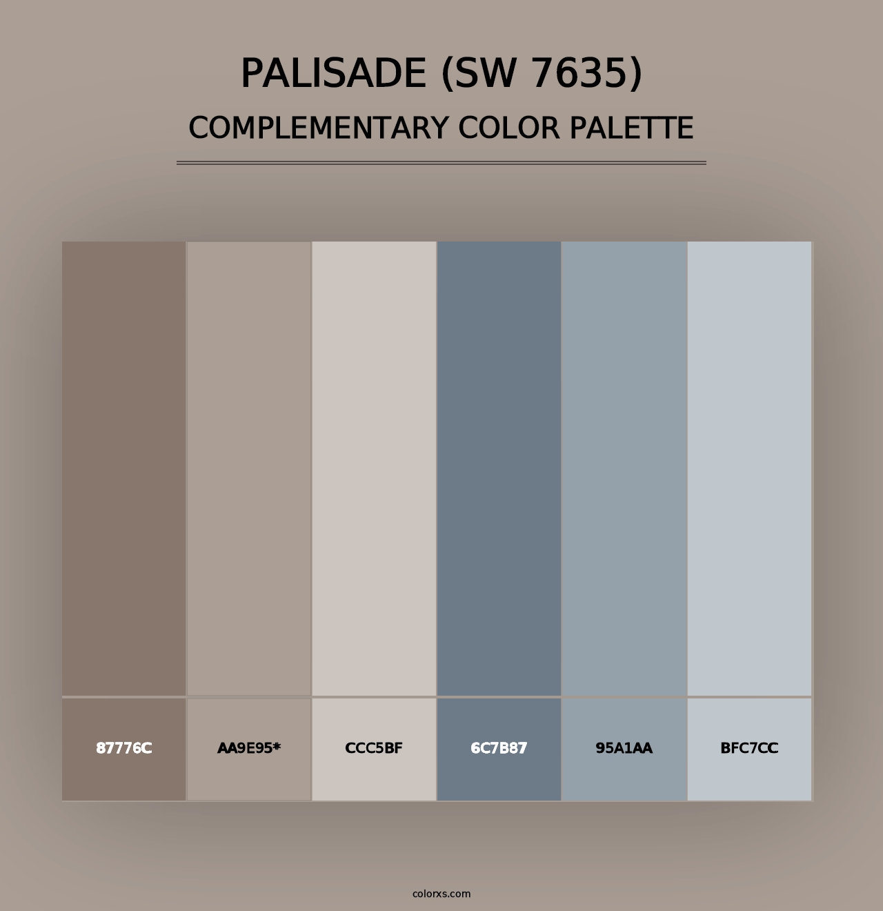 Palisade (SW 7635) - Complementary Color Palette