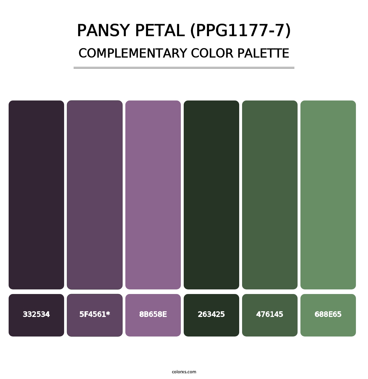 Pansy Petal (PPG1177-7) - Complementary Color Palette