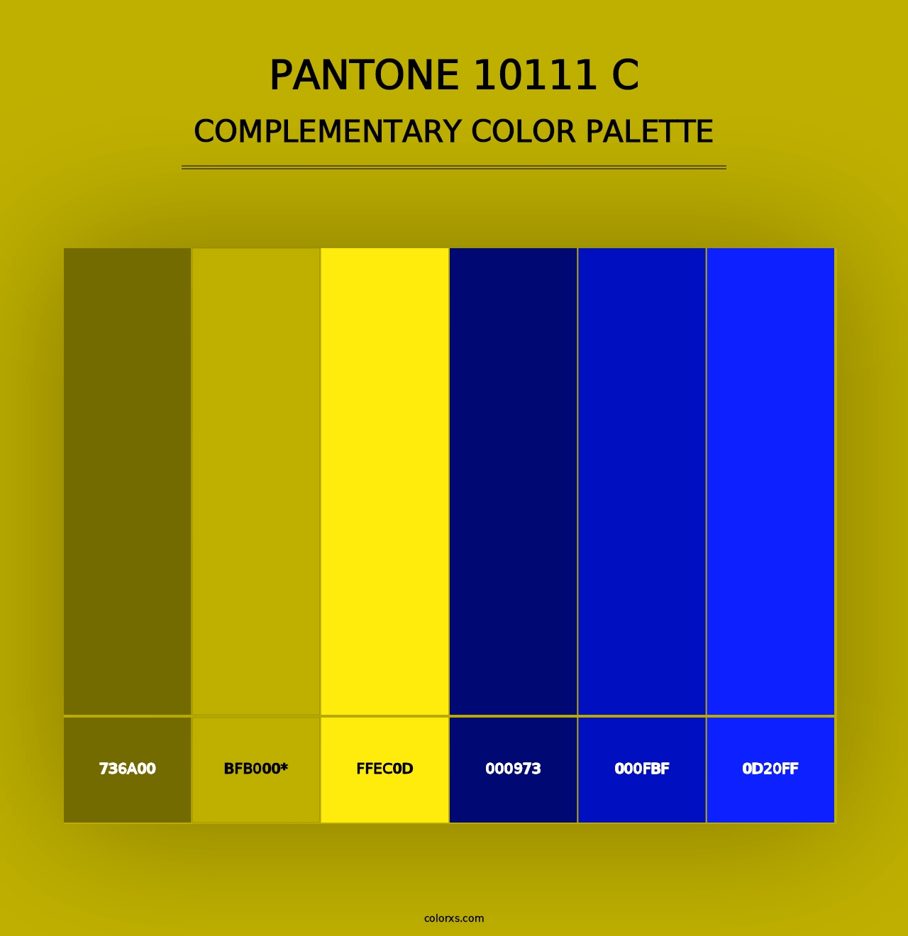 PANTONE 10111 C - Complementary Color Palette