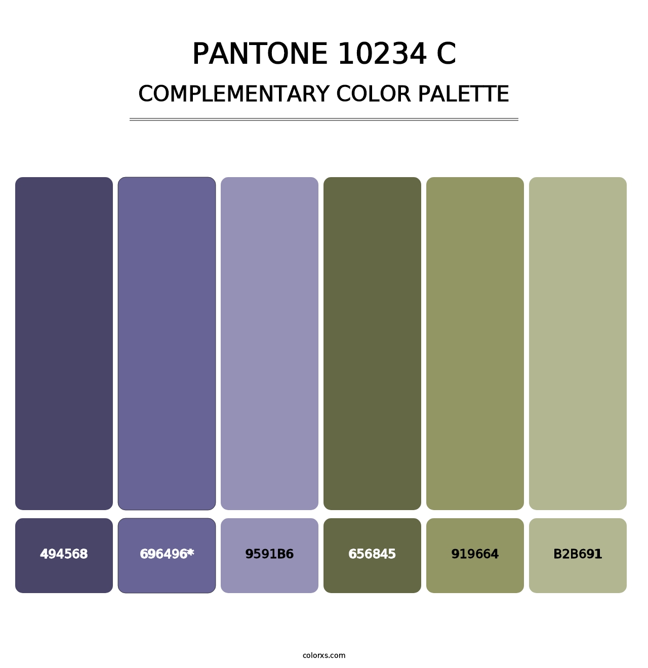 PANTONE 10234 C - Complementary Color Palette