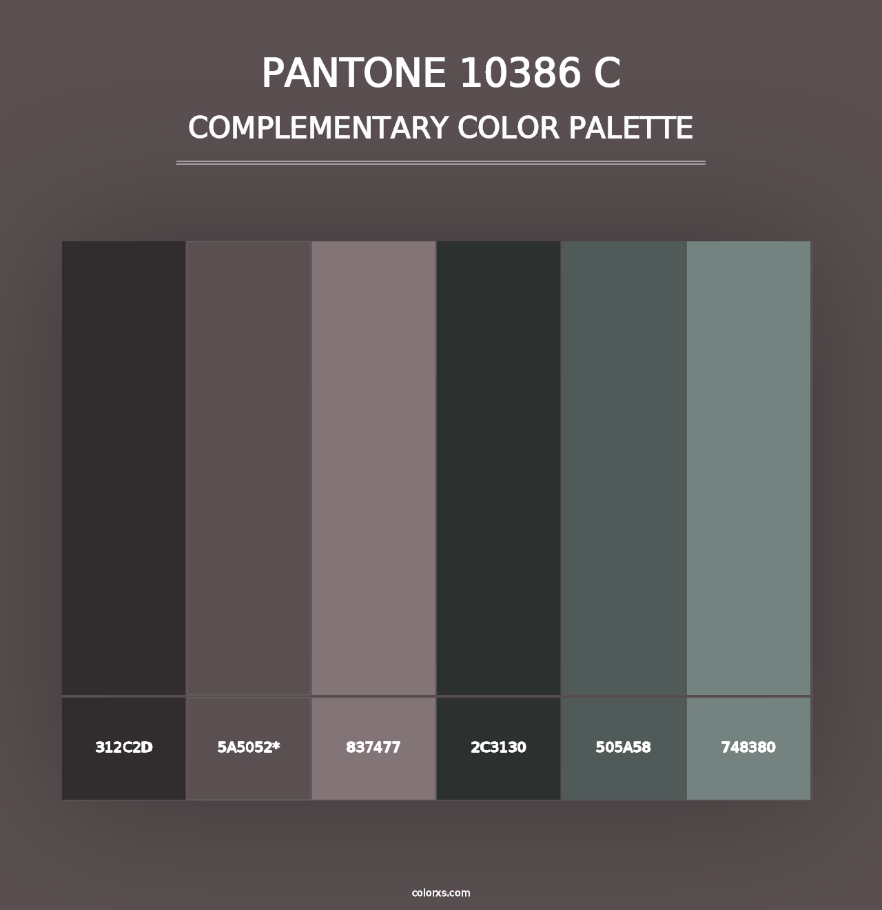 PANTONE 10386 C - Complementary Color Palette