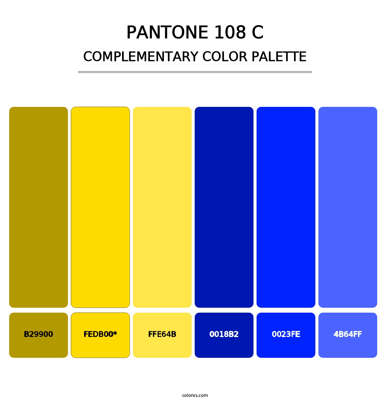 PANTONE 108 C - Complementary Color Palette