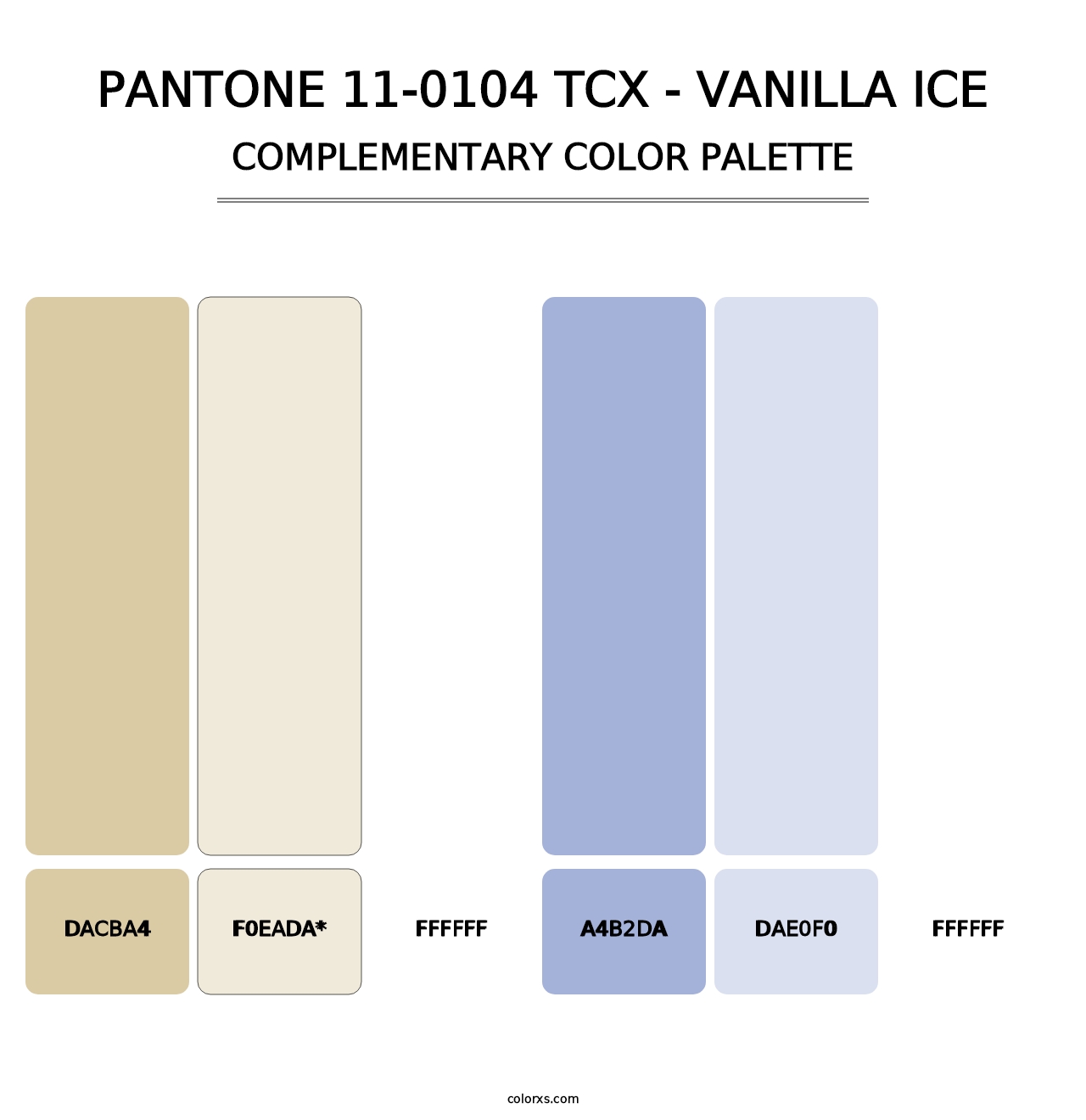 PANTONE 11-0104 TCX - Vanilla Ice - Complementary Color Palette