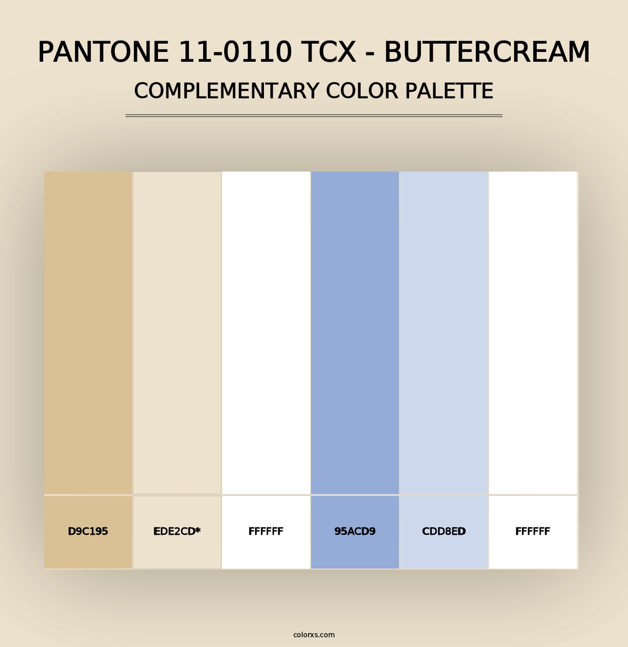 PANTONE 11-0110 TCX - Buttercream - Complementary Color Palette