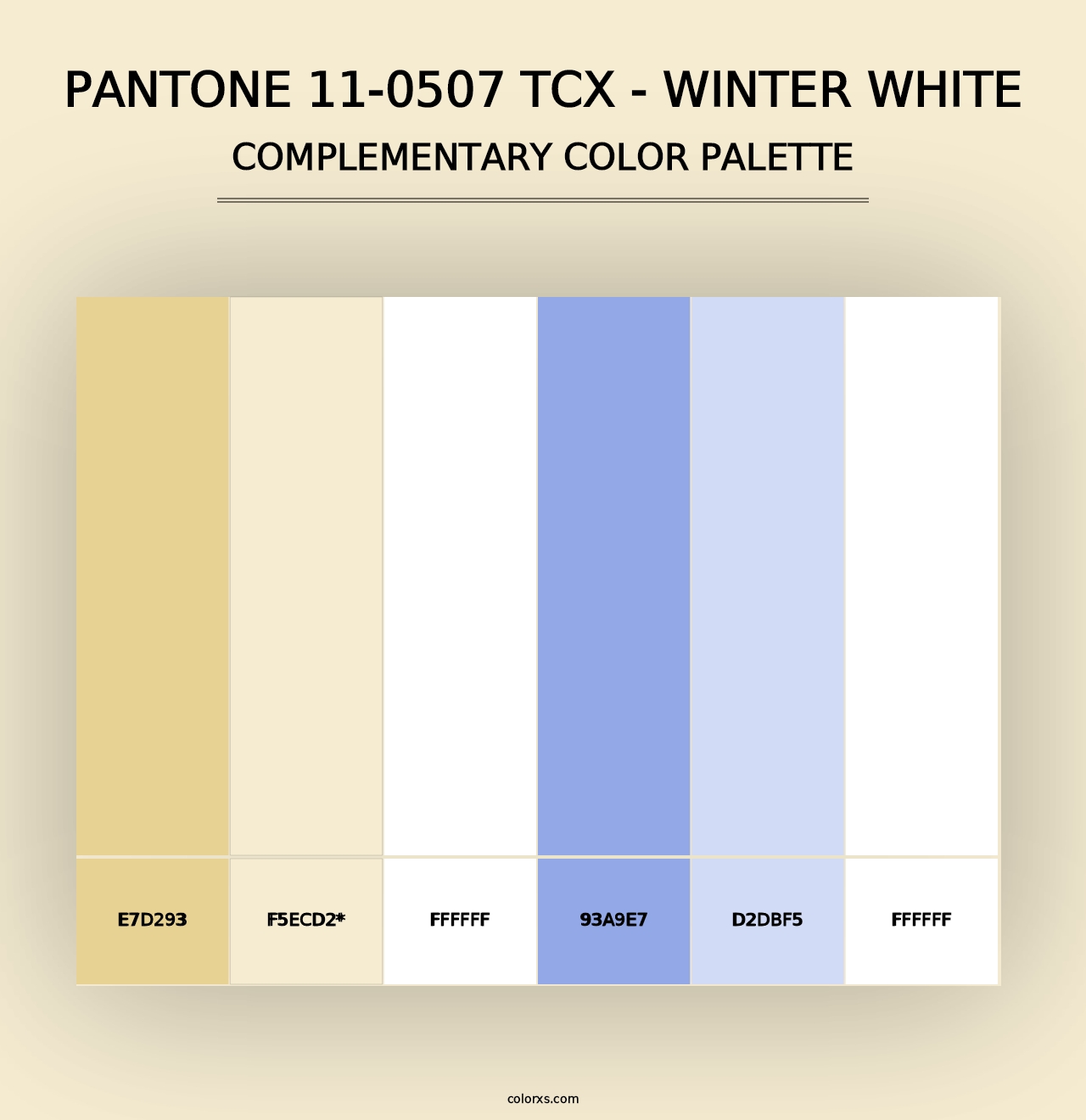 PANTONE 11-0507 TCX - Winter White - Complementary Color Palette